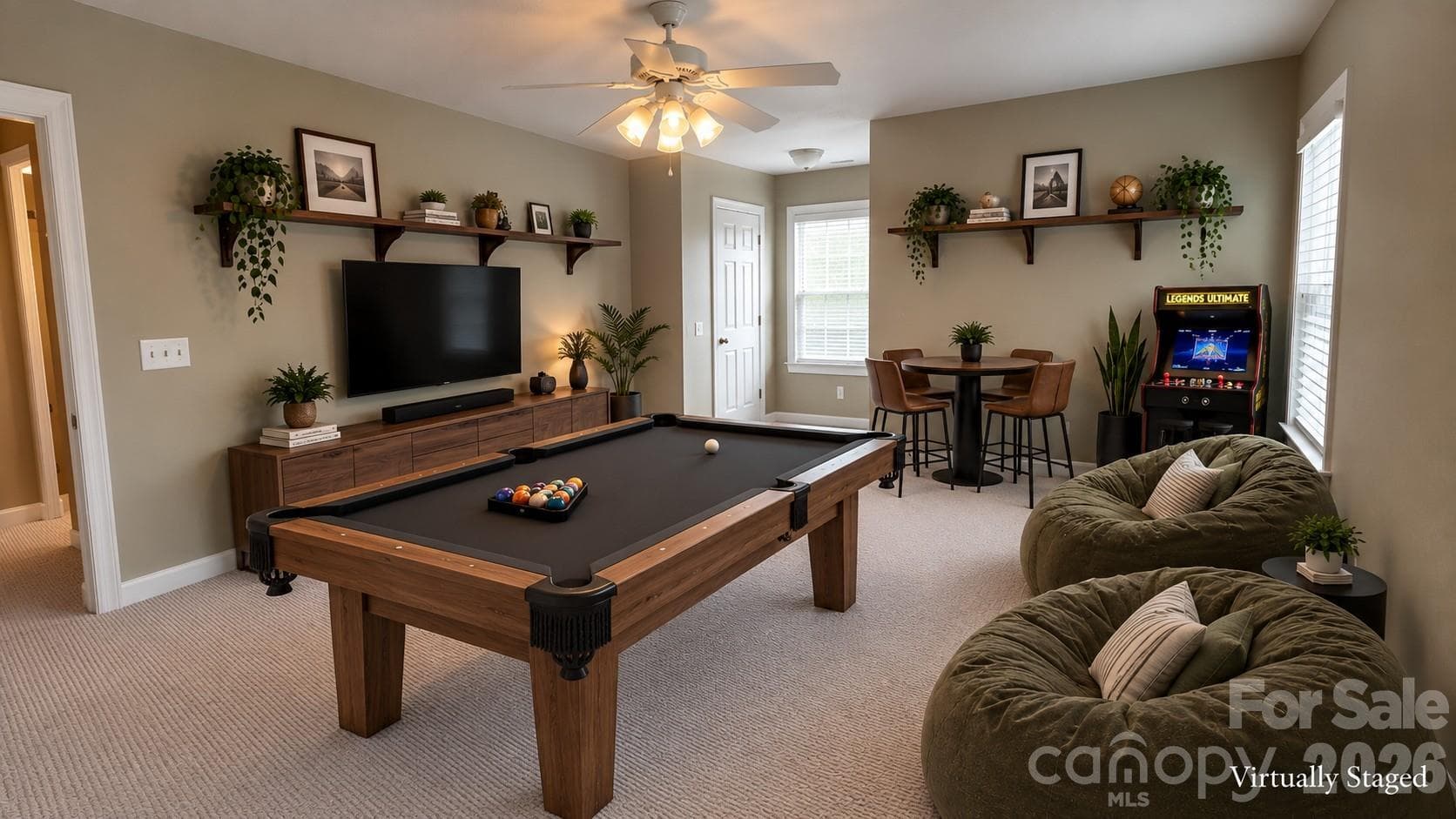 huge bonus as game room staged - 2127 Copperplate Road, Charlotte