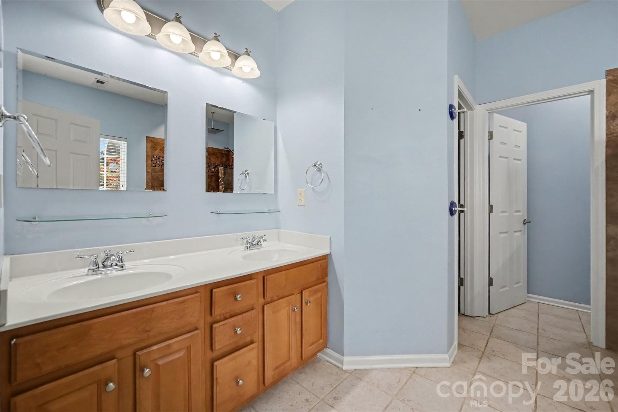 Primary Bathroom with walk-in closet and water closet. - 201 Augustus Lane, Mount Holly