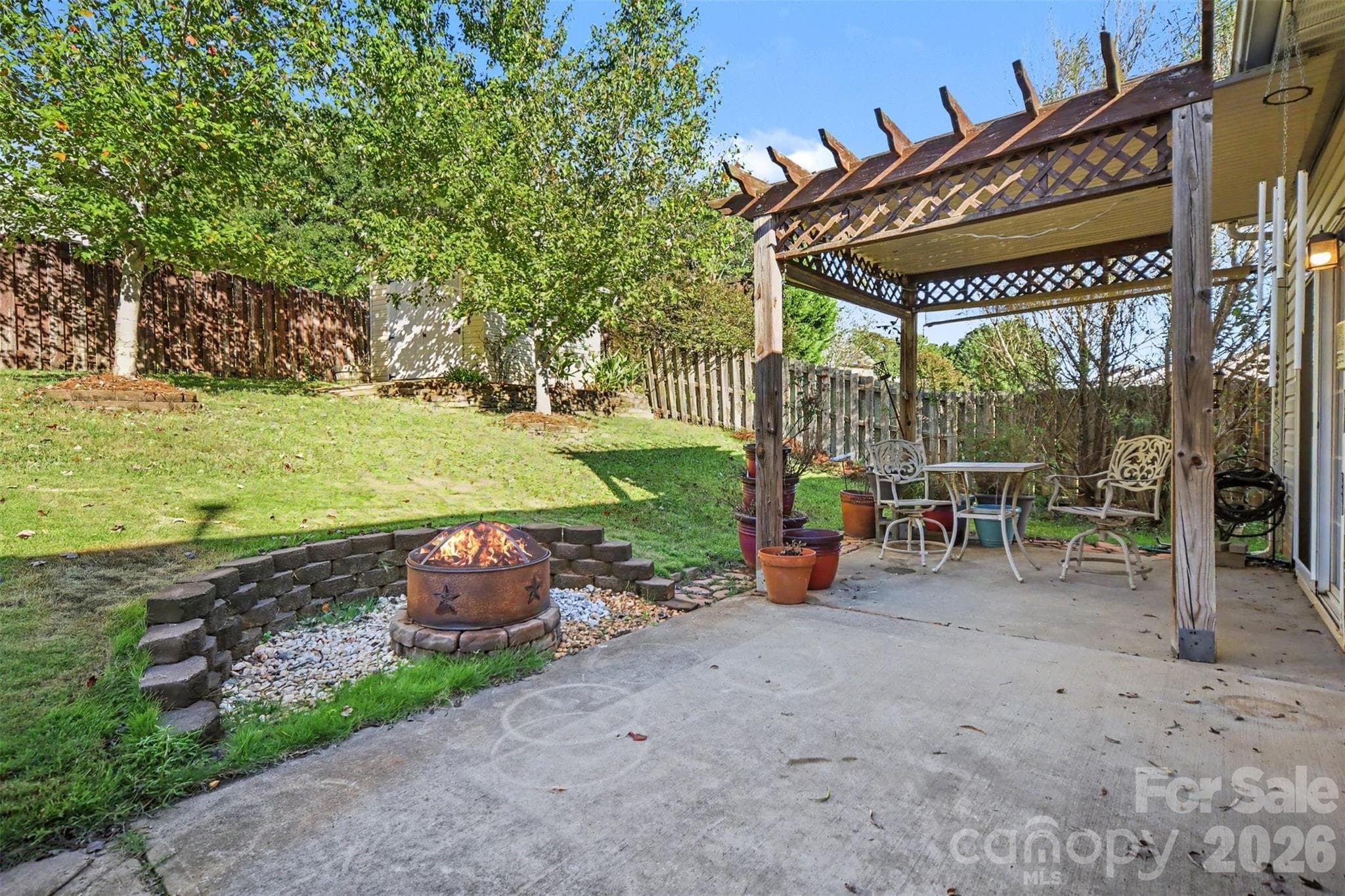 Patio with Pergola and Firepit - 201 Augustus Lane, Mount Holly
