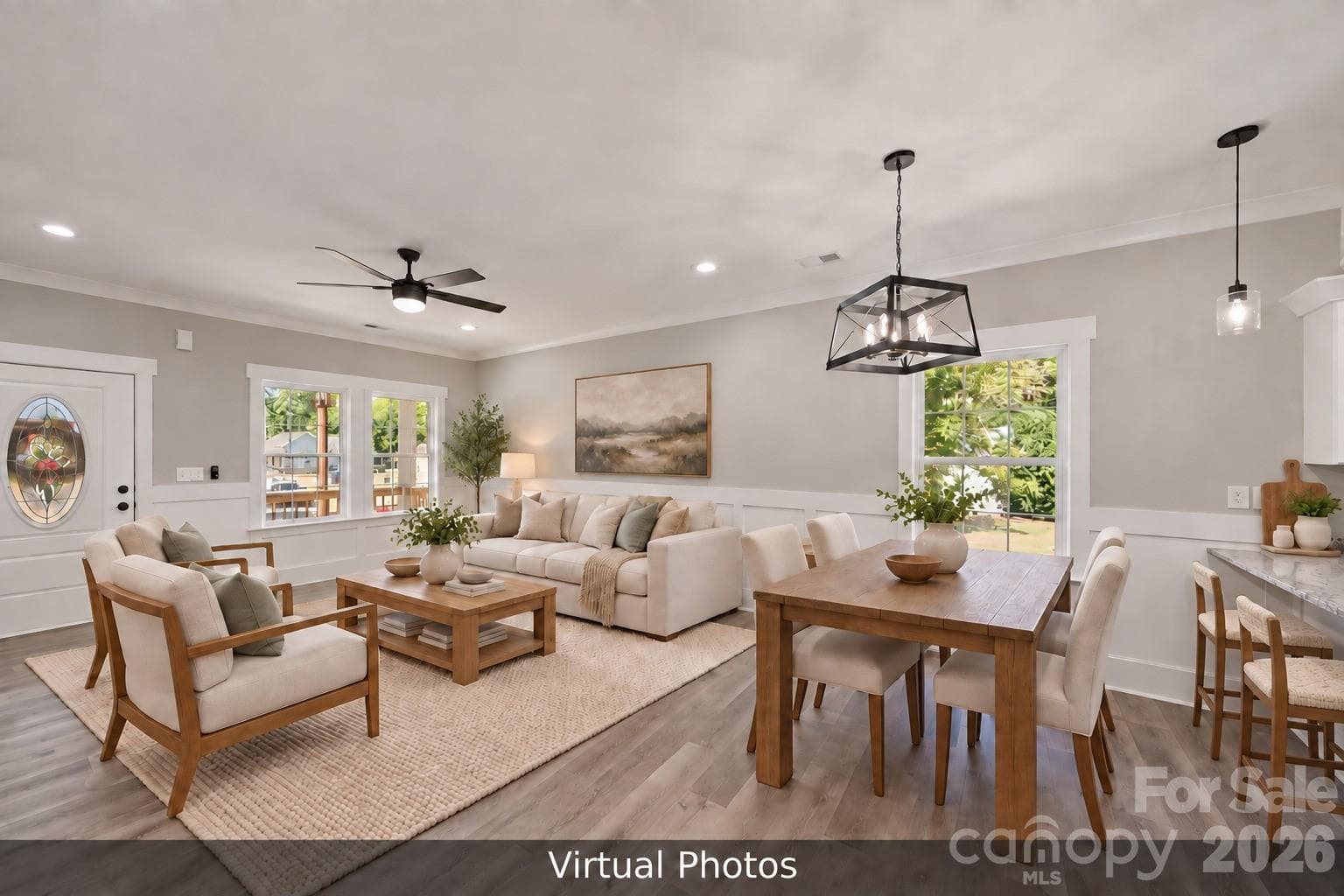 Virtualy staged living room - 726 Carr Street, Monroe