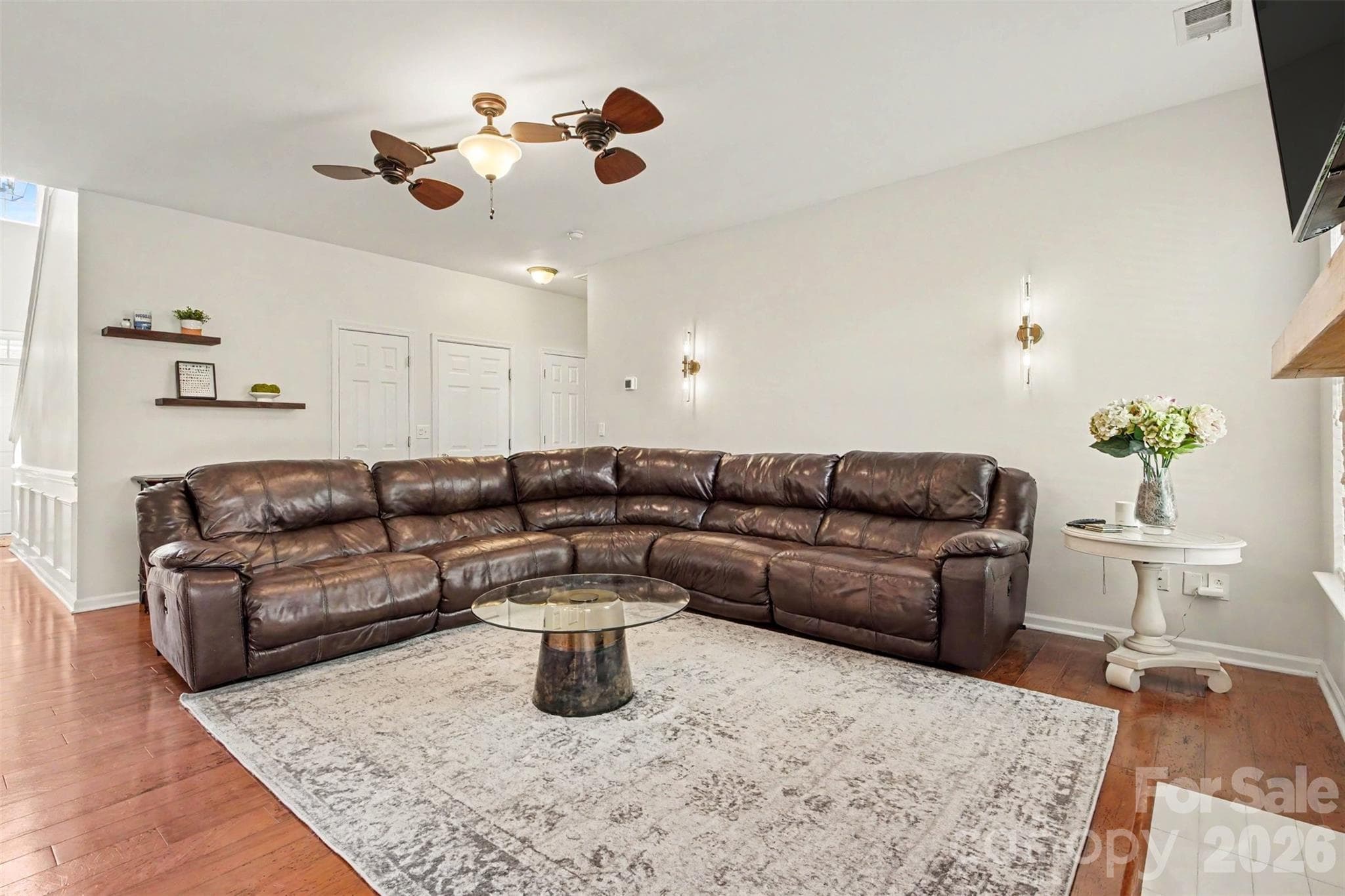 Great room, wall sconces adjustable light - 3324 Brackhill Street, Davidson