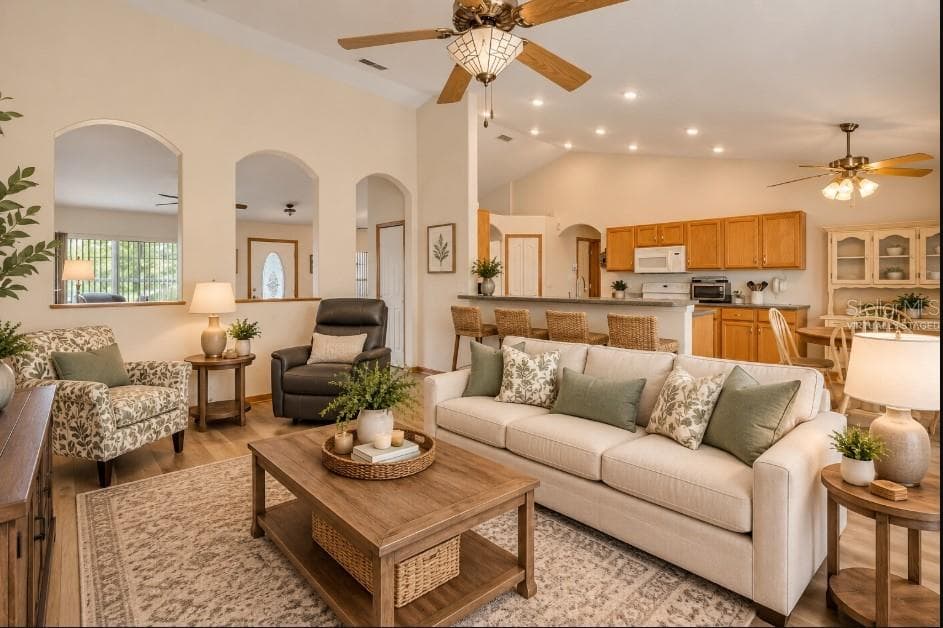 Great Room | Open Concept Kitchen. Virtually staged. - 4583 GONDOLIER RD, SPRING HILL