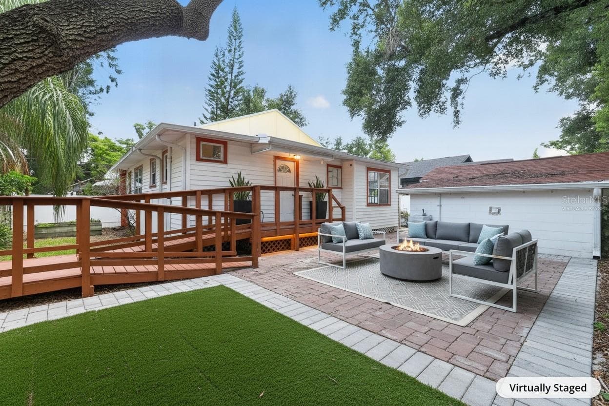 "Virtually Staged" Back yard - 813 E NEW ORLEANS AVE, TAMPA