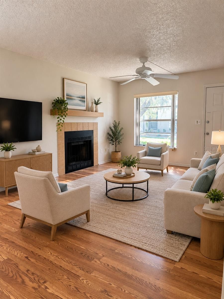 Great Room - Virtually Staged - 4033 DREAM OAK PL #101, TAMPA
