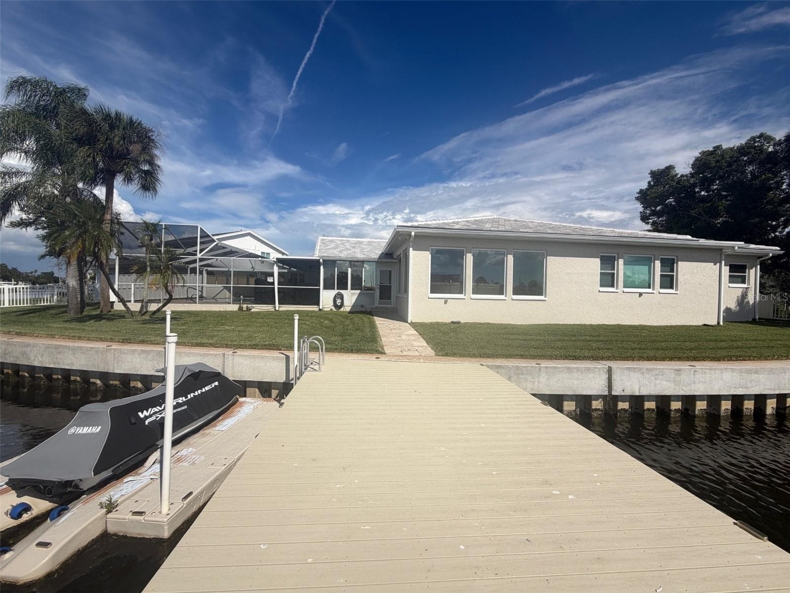 Dock view, with floating dock, back to the house - 4280 13TH LN NE, ST PETERSBURG