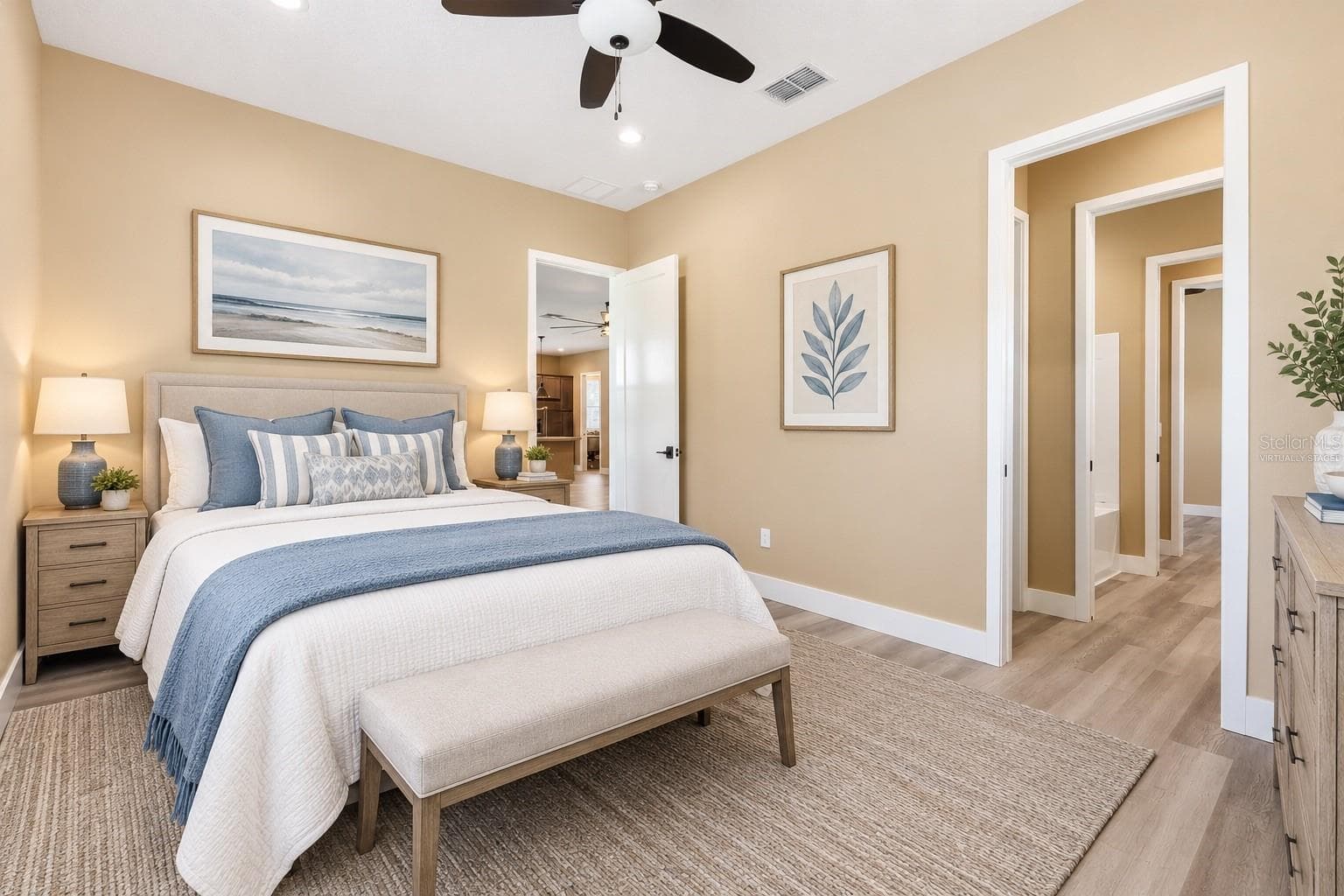 Virtually Staged Bed Room 2 with J&J Bathroom - 2540 NE 77TH RD, WILDWOOD