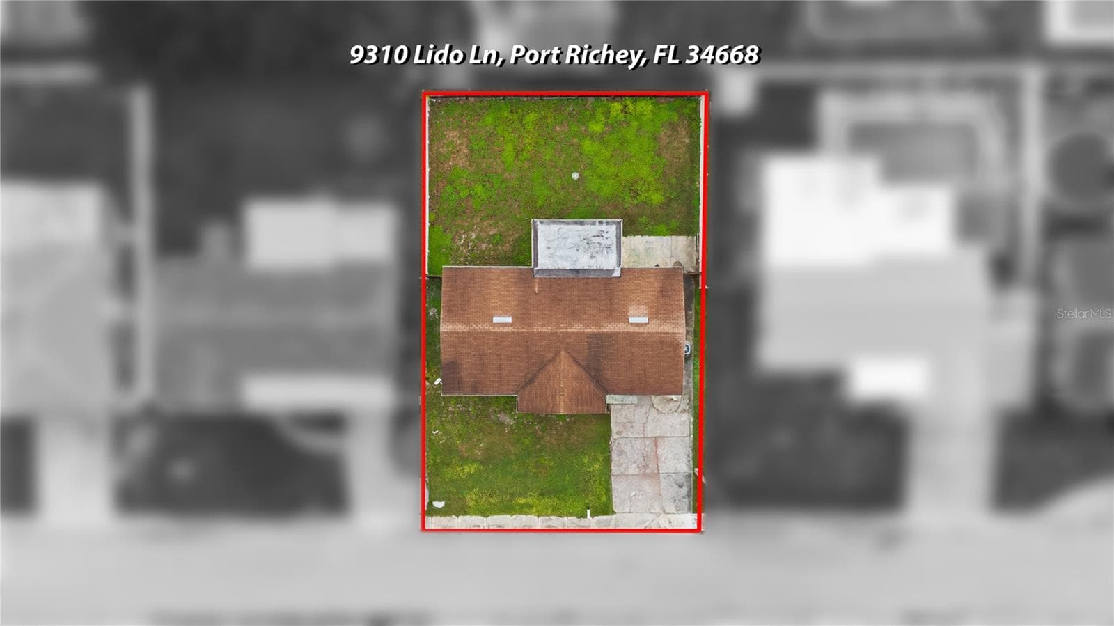 Aerial with marking - 9310 LIDO LN, PORT RICHEY