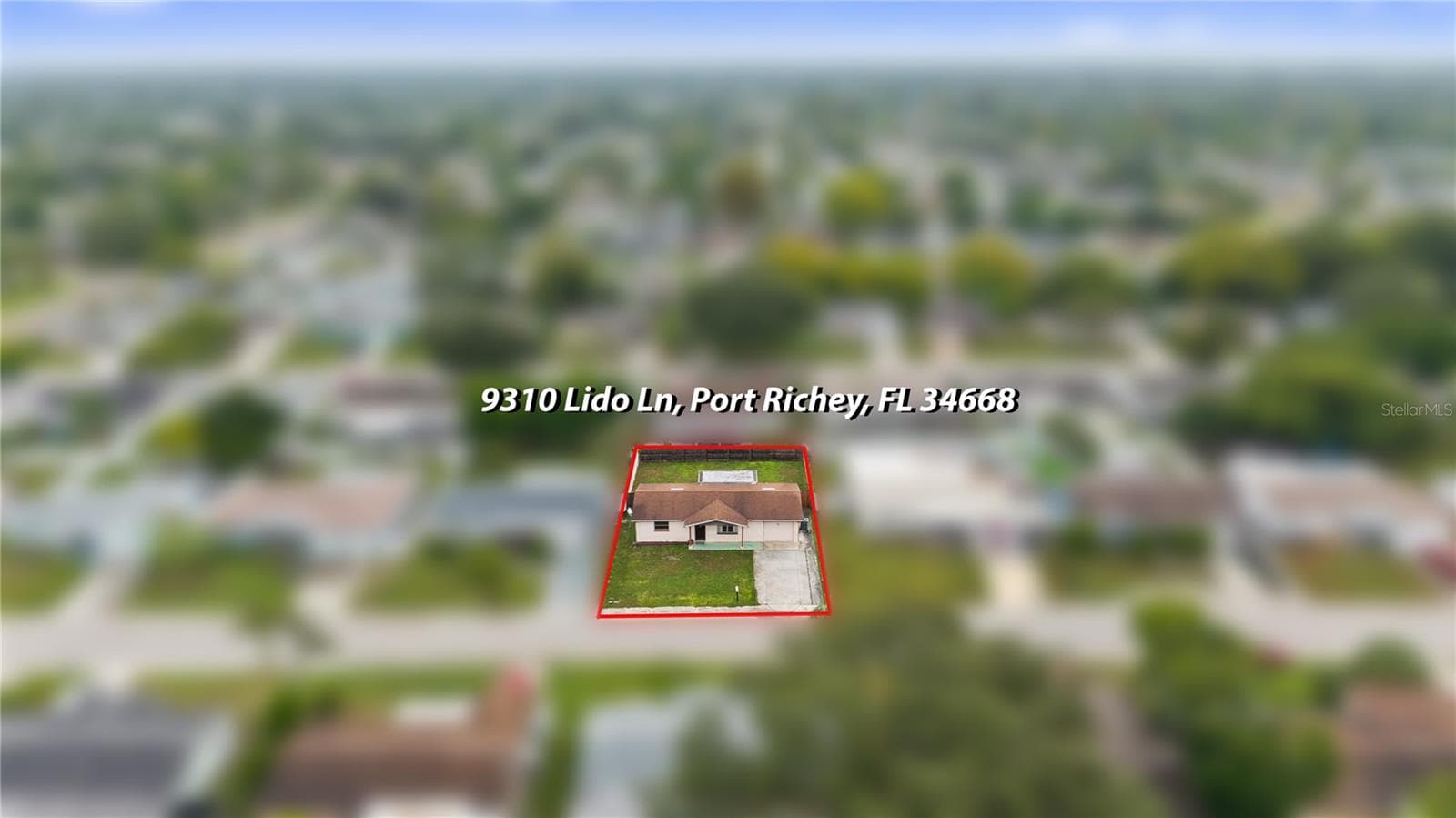 Aerial with markings - 9310 LIDO LN, PORT RICHEY