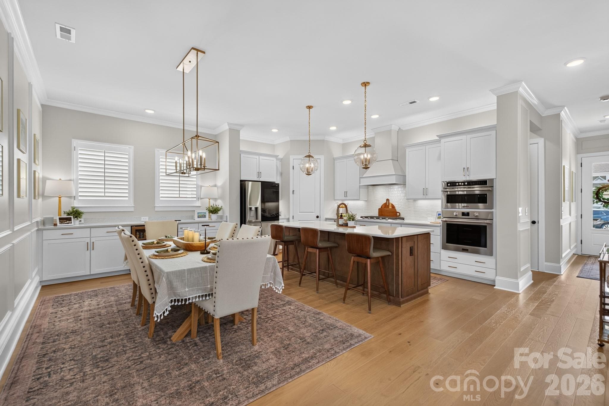 Dining Area to Kitchen and Island Breakfast Bar - 1018 Lowland Way, Waxhaw