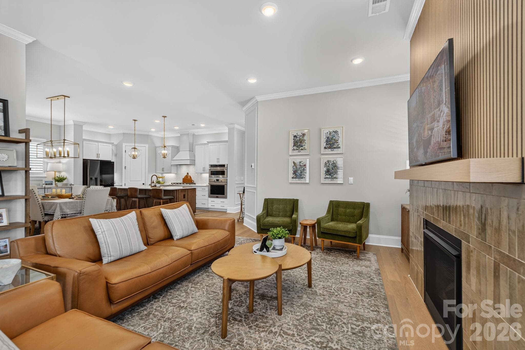 Family Room with Fireplace - 1018 Lowland Way, Waxhaw
