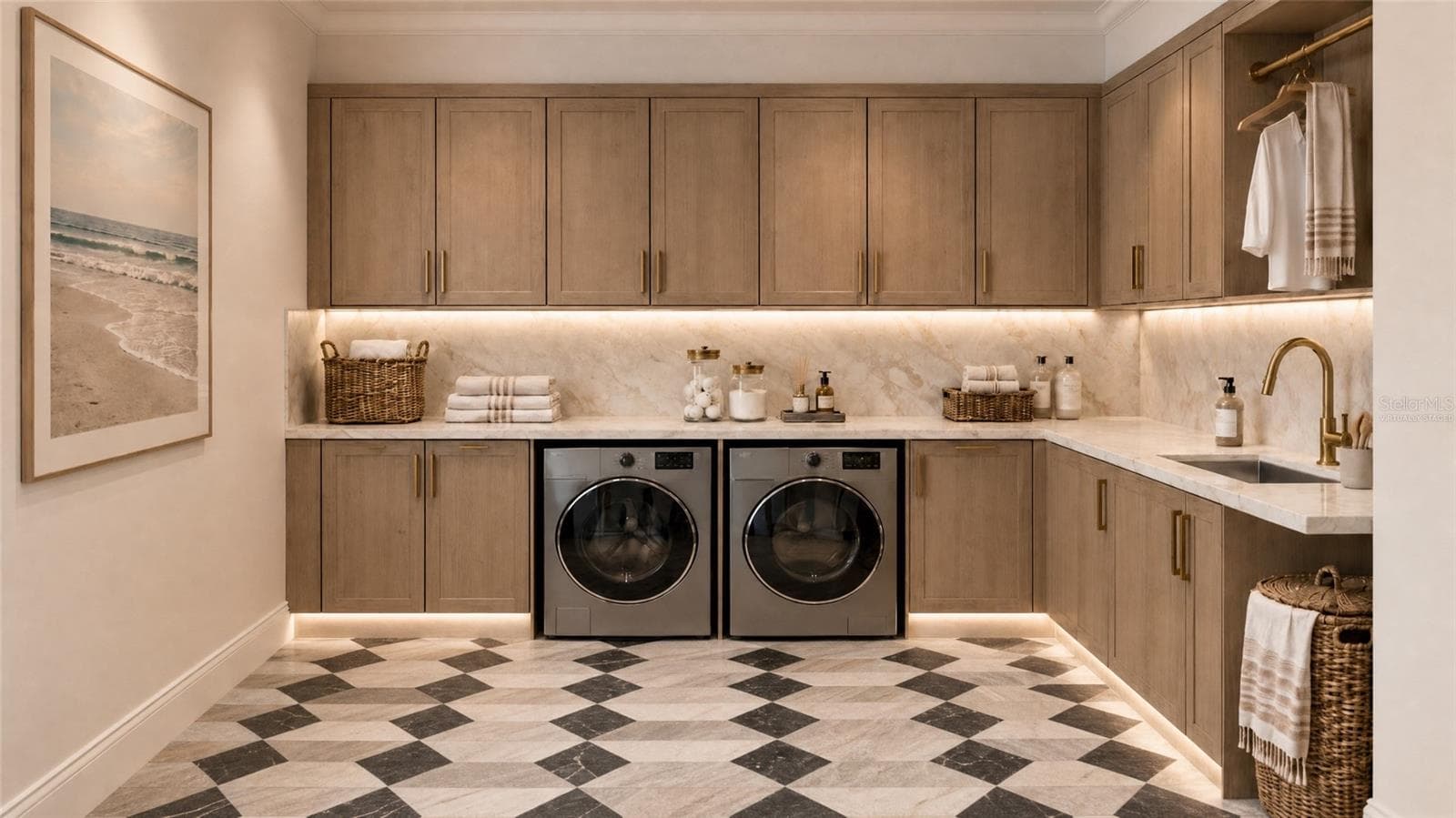 Laundry room. Virtually staged. - 3441 GULFMEAD DR, SARASOTA