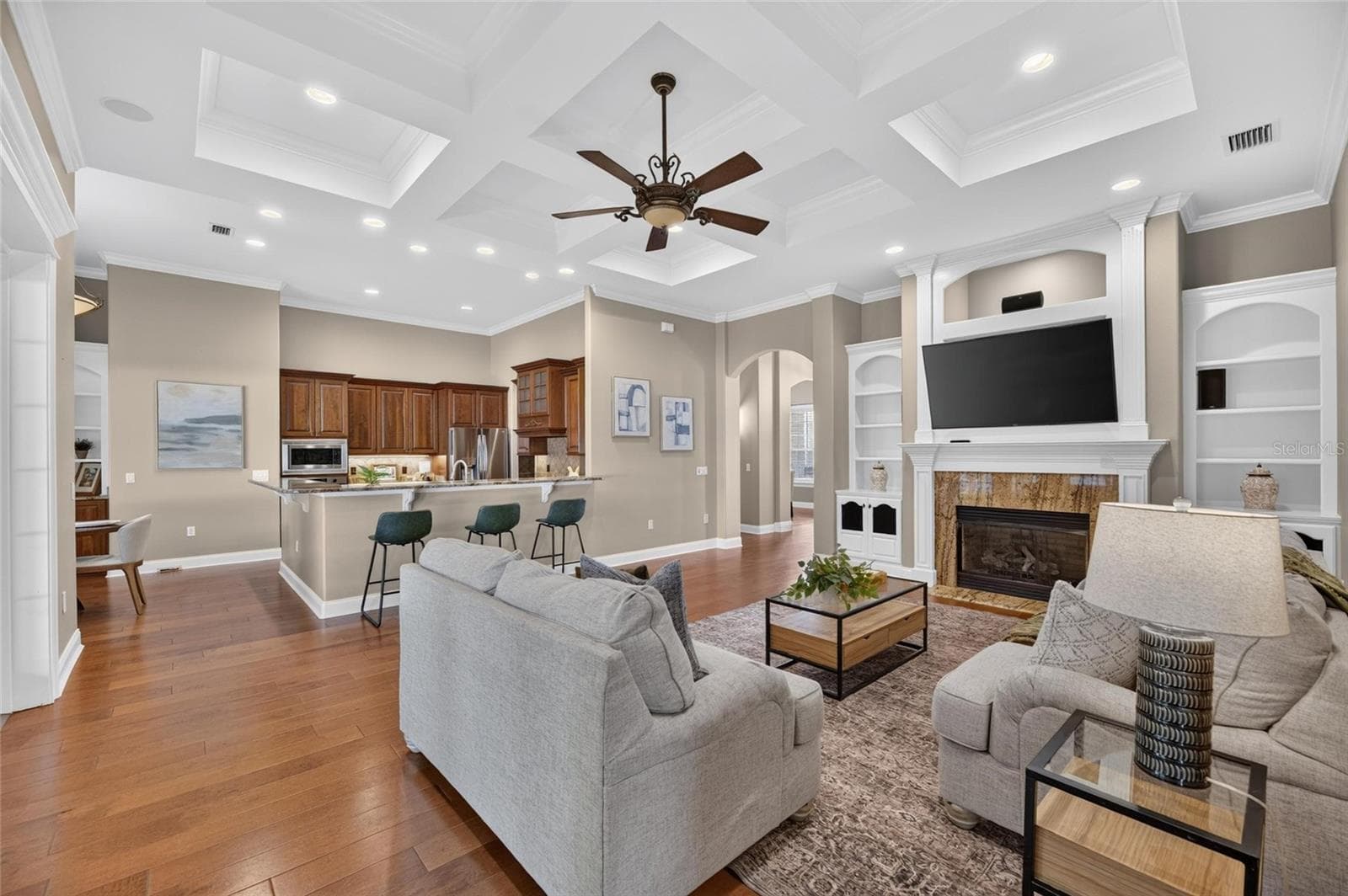 Living Room open to kitchen - 6408 WALKERS GLEN DR, LAKELAND
