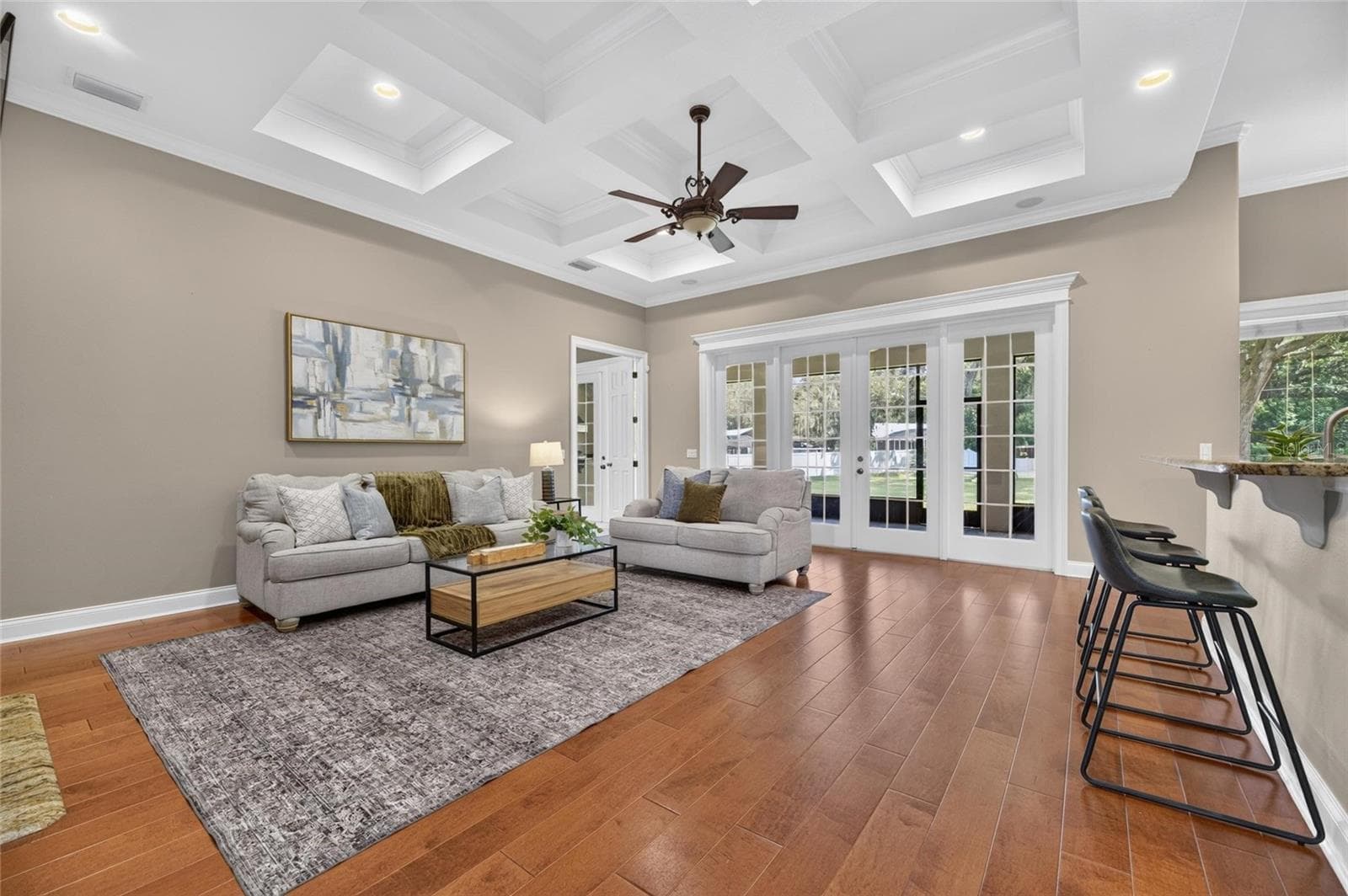 French doors to screened in back porch - 6408 WALKERS GLEN DR, LAKELAND