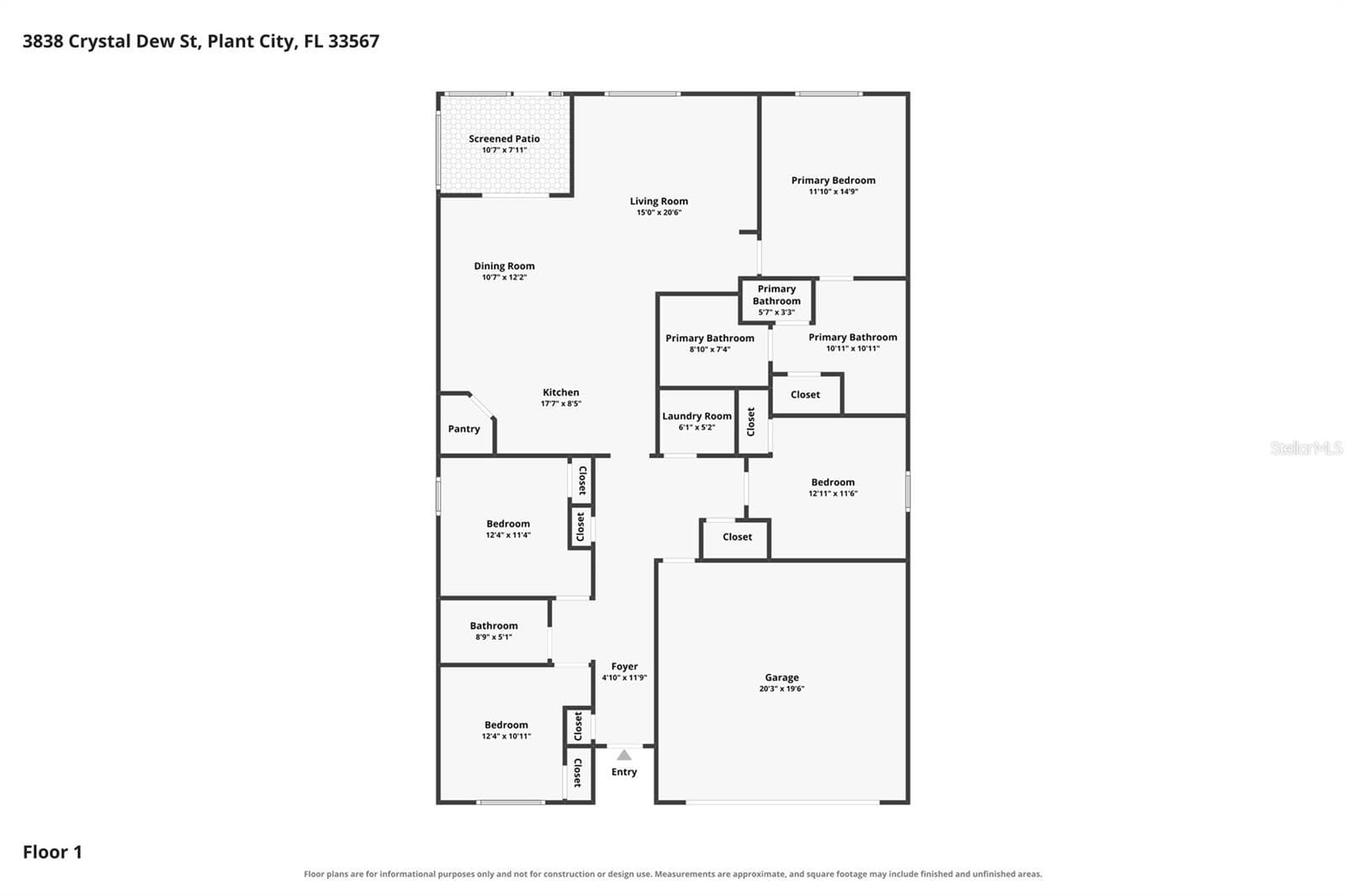 Spacious house layout - 3838 CRYSTAL DEW ST, PLANT CITY