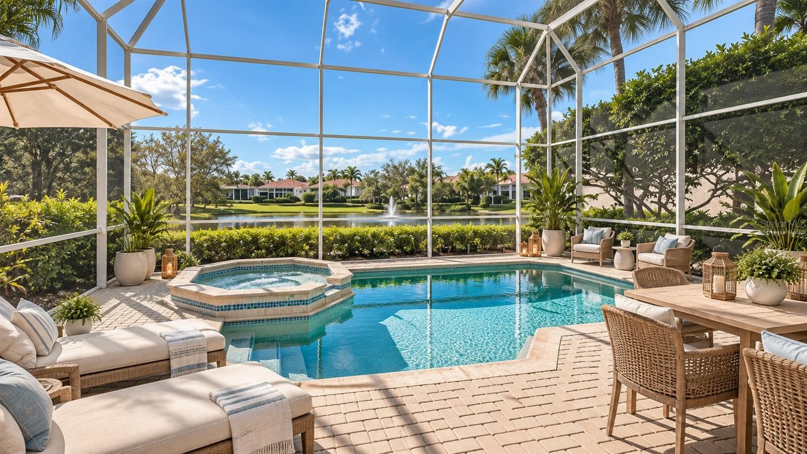 Virtually Staged pool area - 3617 FAIR OAKS PL, LONGBOAT KEY