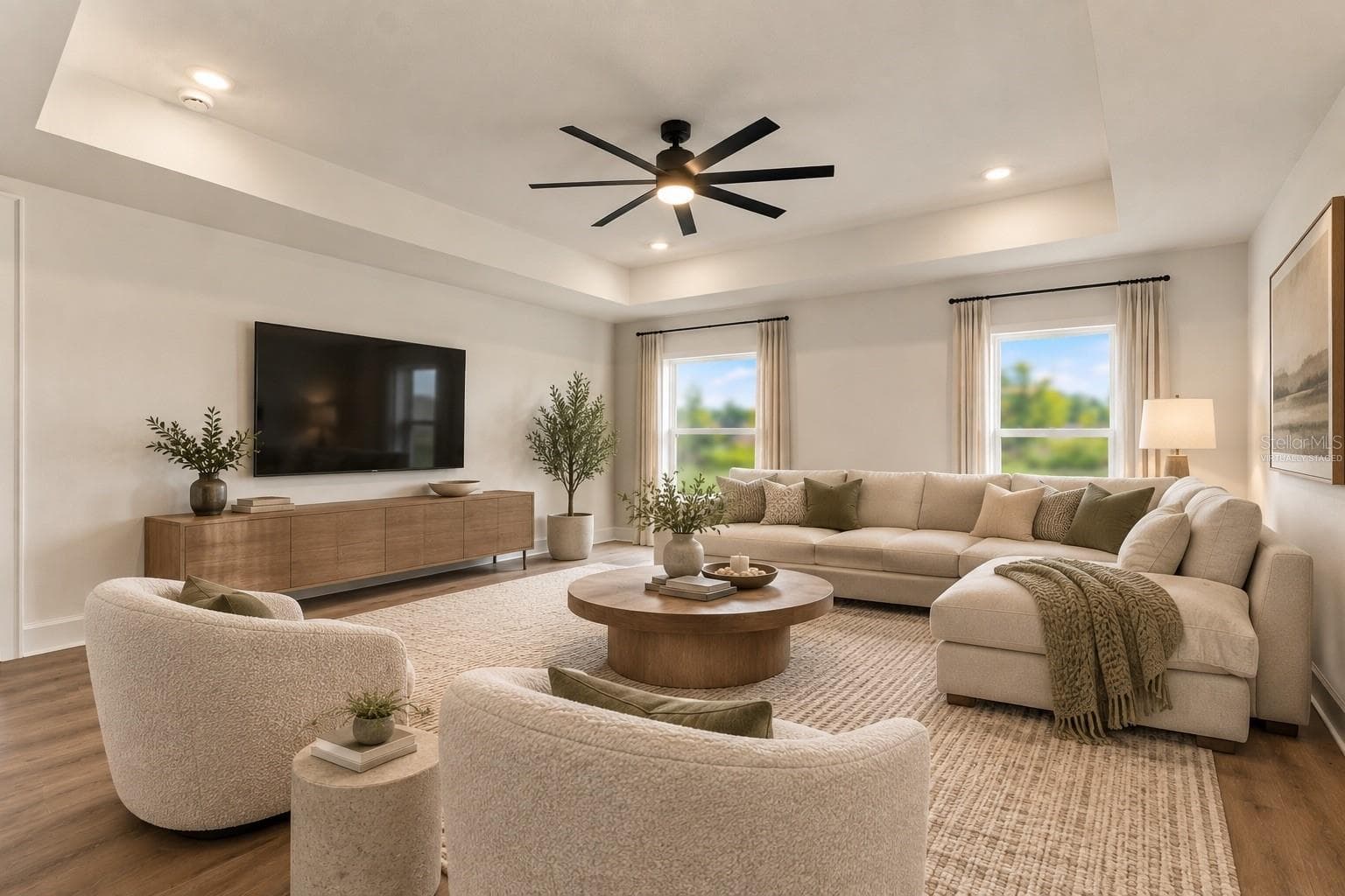 Virtually stagedLiving room - 13041 SCISSORBILL AVE, WEEKI WACHEE