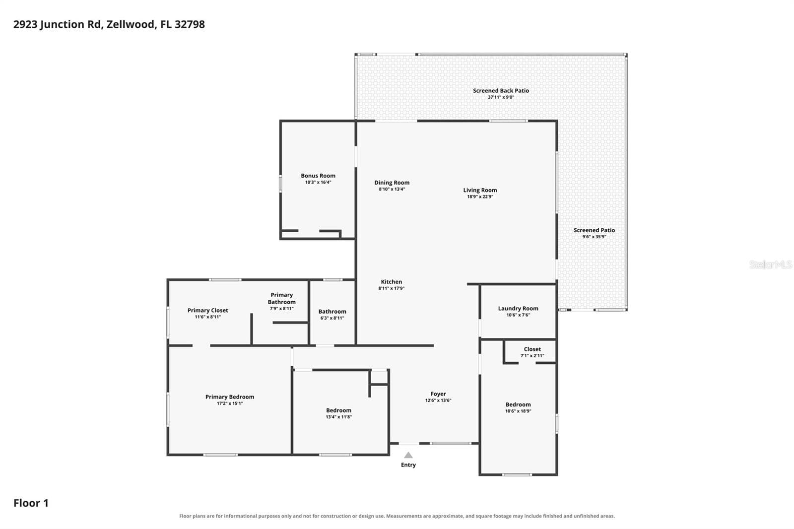 Floorplan - 2923 JUNCTION RD, ZELLWOOD