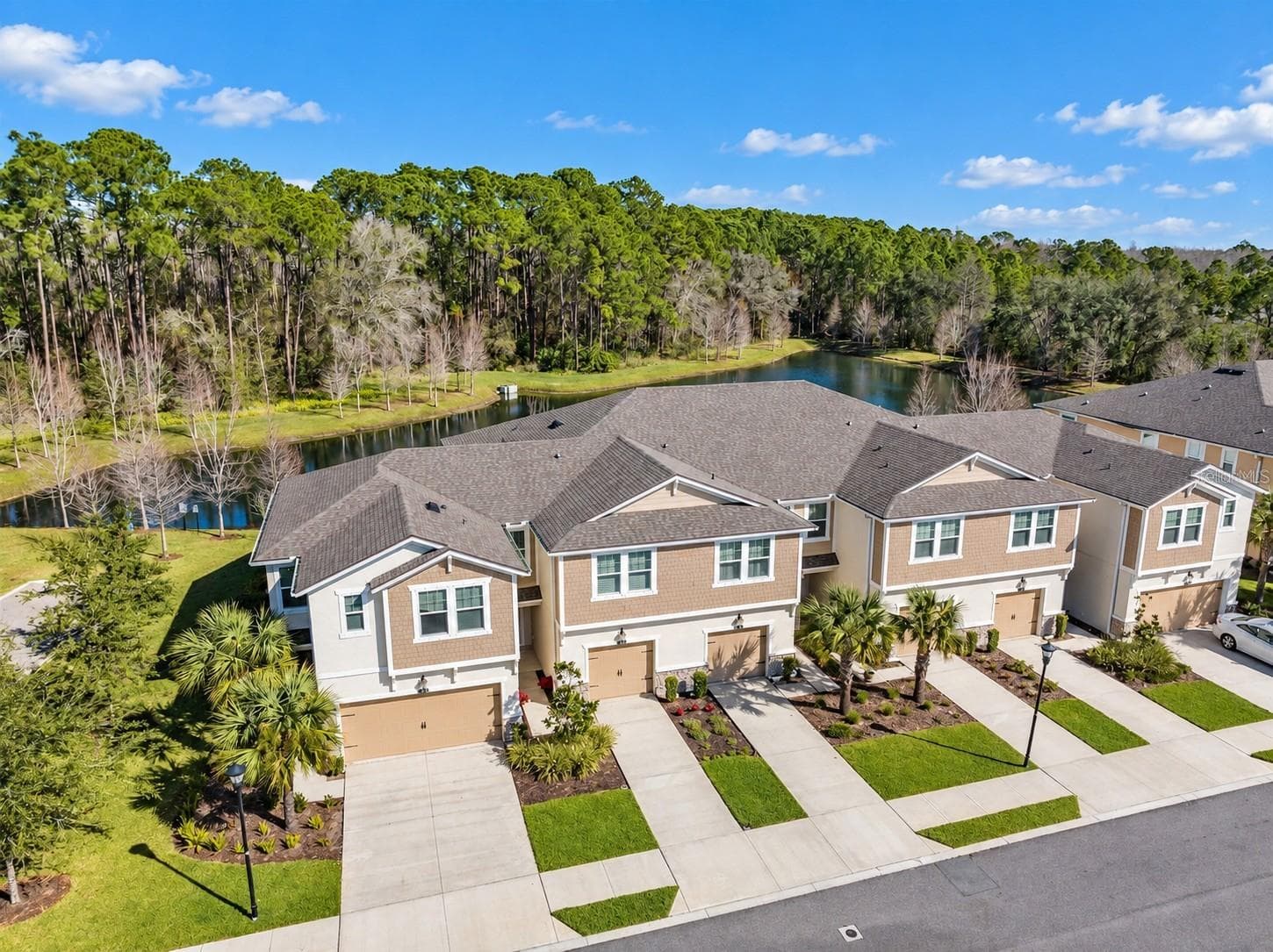 Front with back yard pond view - 5527 CUMBERLAND STAR CT, LUTZ