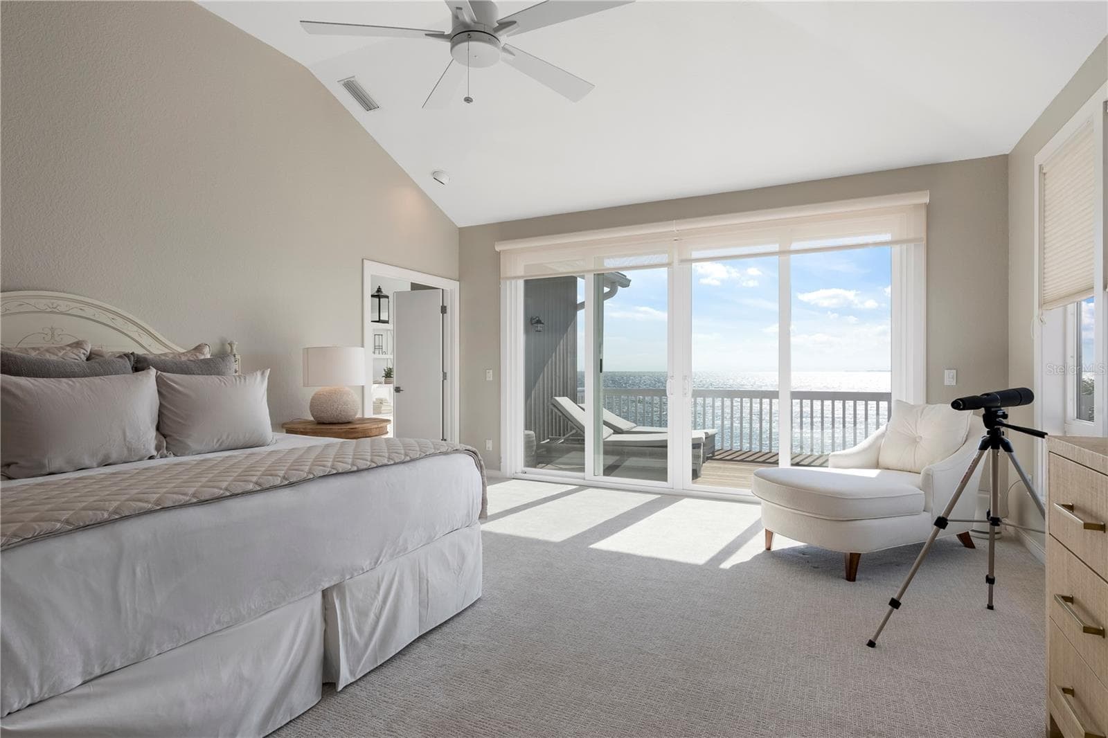 Primary Bedroom with view - 319 PILOT POINT LN, BOCA GRANDE