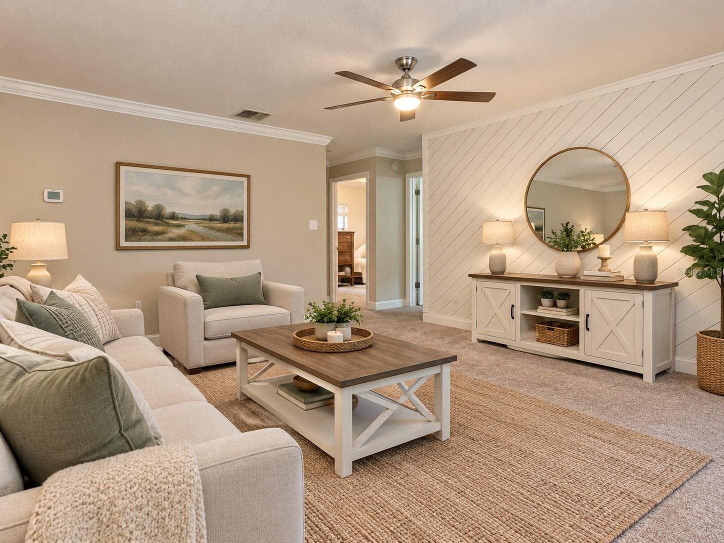 STAGED FAMILY ROOM - 123 ELM SQ S, LAKELAND