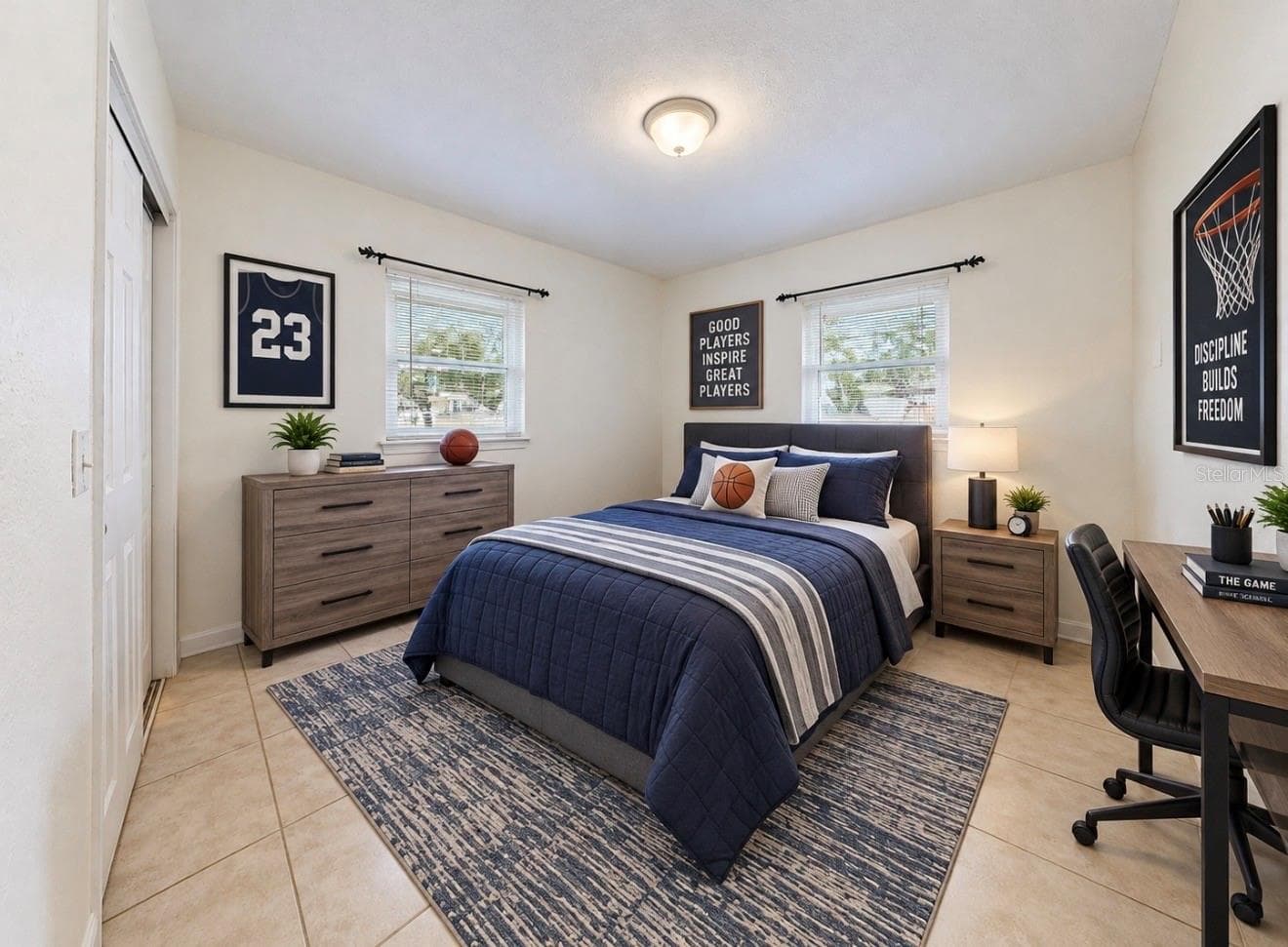 Bedroom with Boxes virually staged - 11004 RIVERVIEW DR, RIVERVIEW