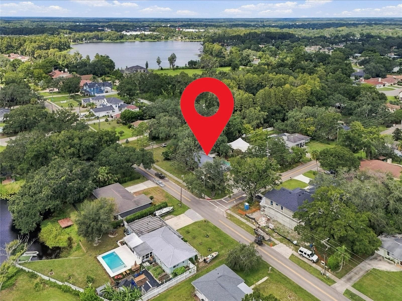 Aerial view of the 0.32-acre lot this home sits on! - 3011 LAKE ELLEN DR, TAMPA