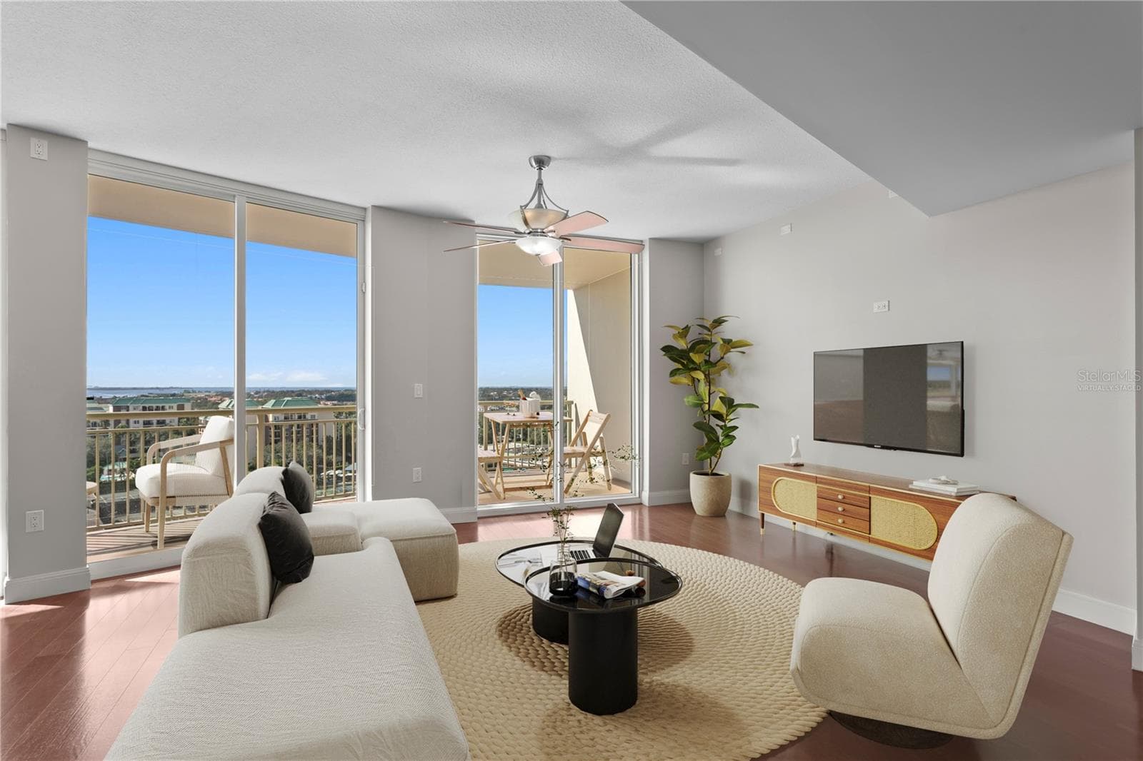 Virtually staged great room - 450 KNIGHTS RUN AVE #1004, TAMPA