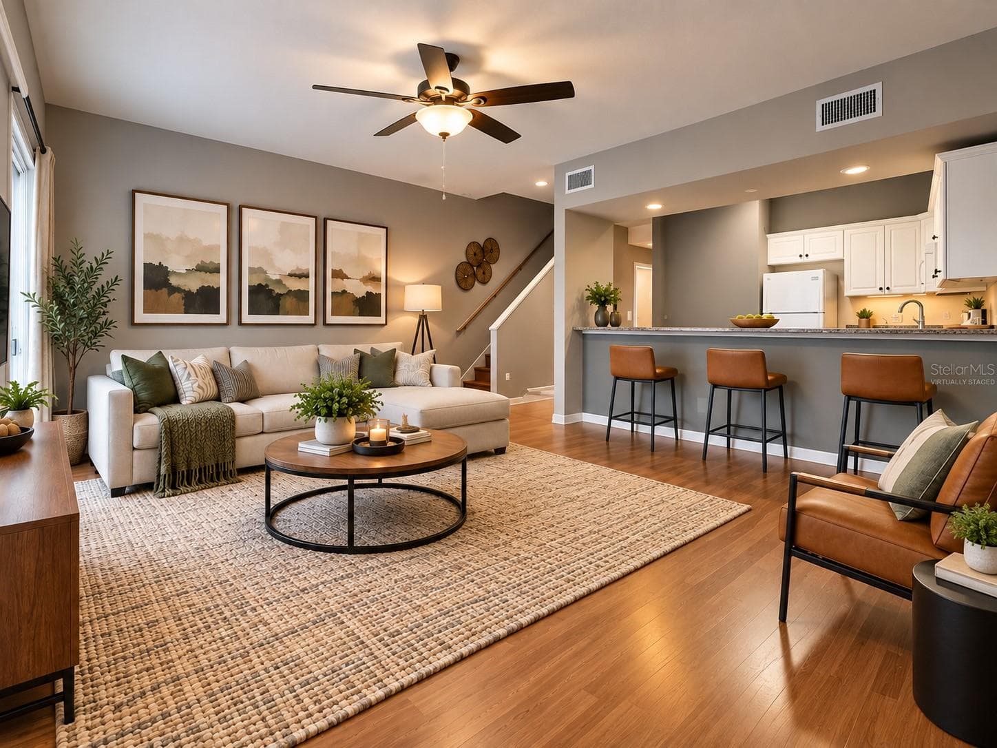 Virtually staged living area - 1561 NW 29TH RD #8, GAINESVILLE