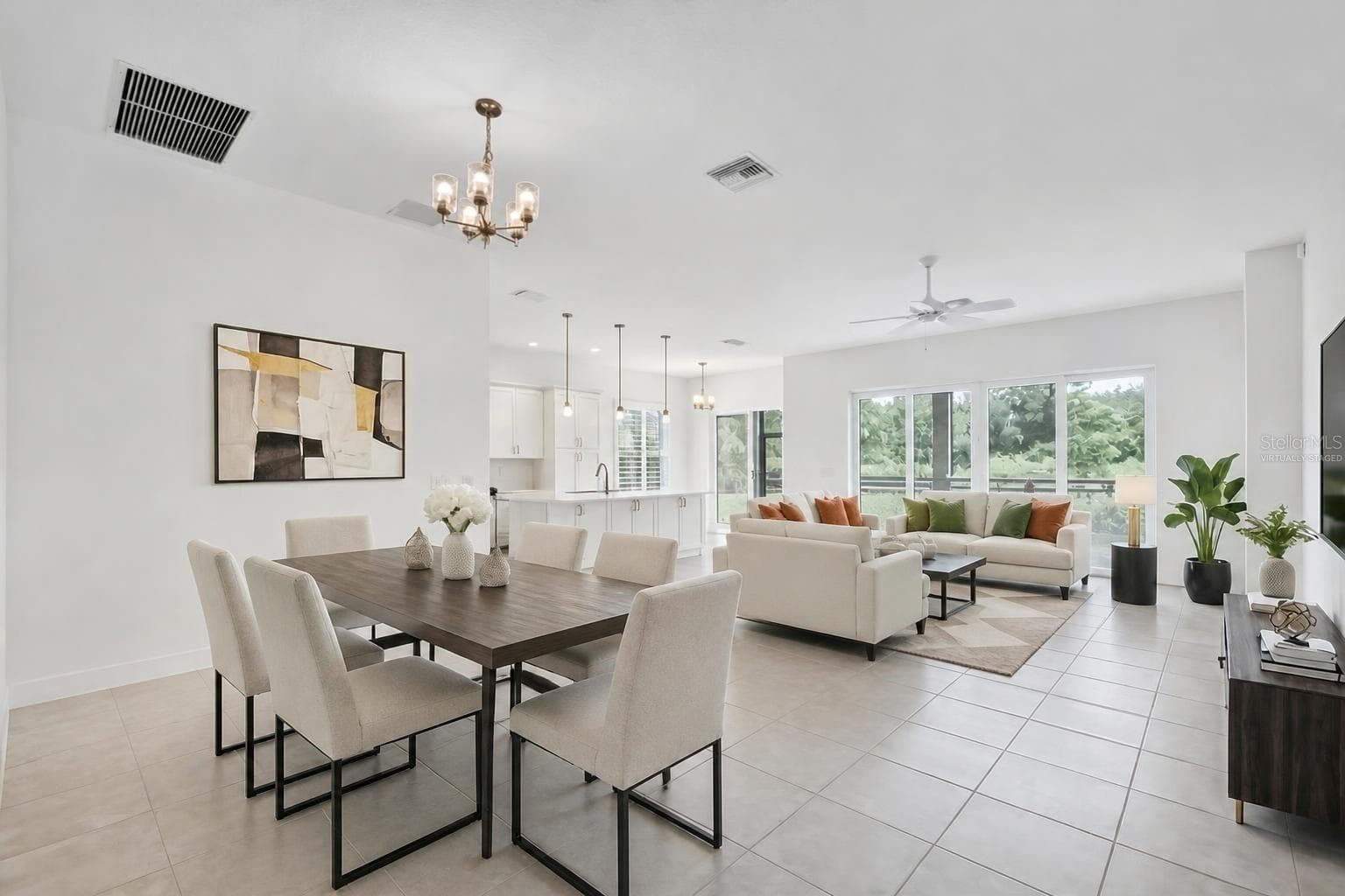 Living, Dining, Kitchen, and Dinette-Virtually Staged - 654 SHIVERS LOOP, THE VILLAGES