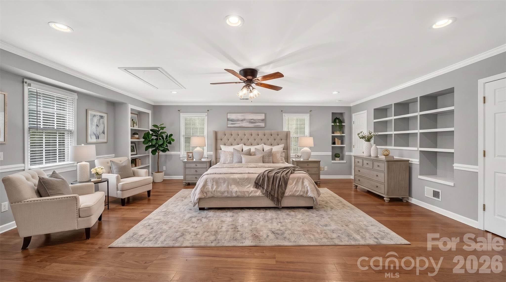 Virtually Staged Primary Bedroom - 4509 Mullens Ford Road, Charlotte