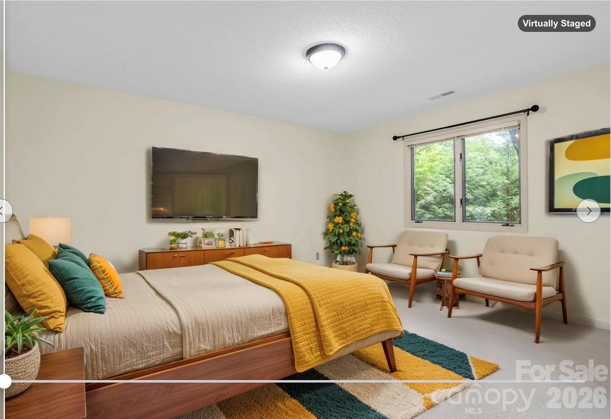 virtually staged - Bedroom #3, lower level - 115 Woodhaven Drive, Hendersonville