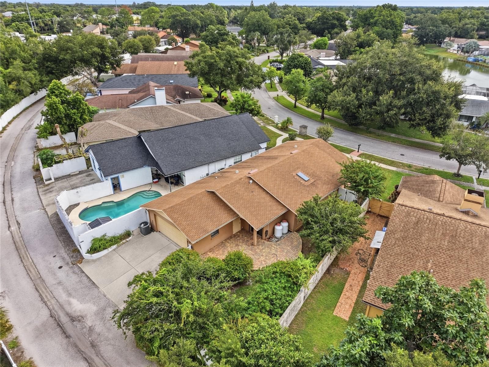Side Aerial View Of Yard - 3423 PICO DR, TAMPA