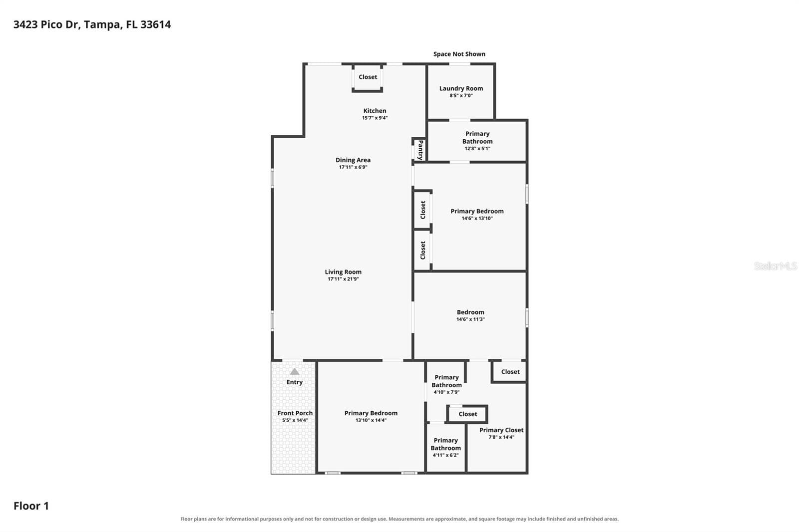 Floor Plan - 3423 PICO DR, TAMPA