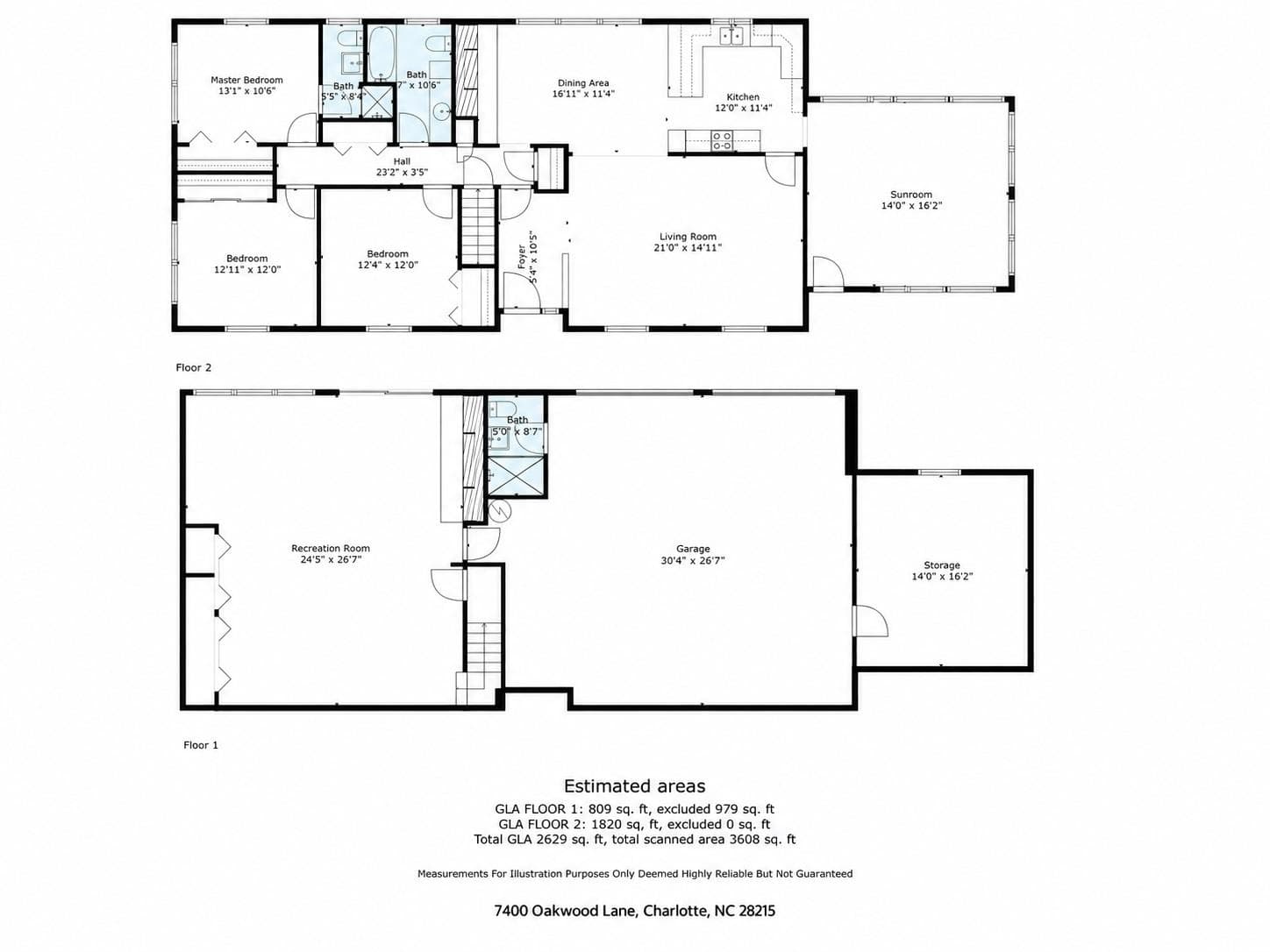 Floor plan for 7400 Oakwood Lane - 7400 Oakwood Lane, Charlotte