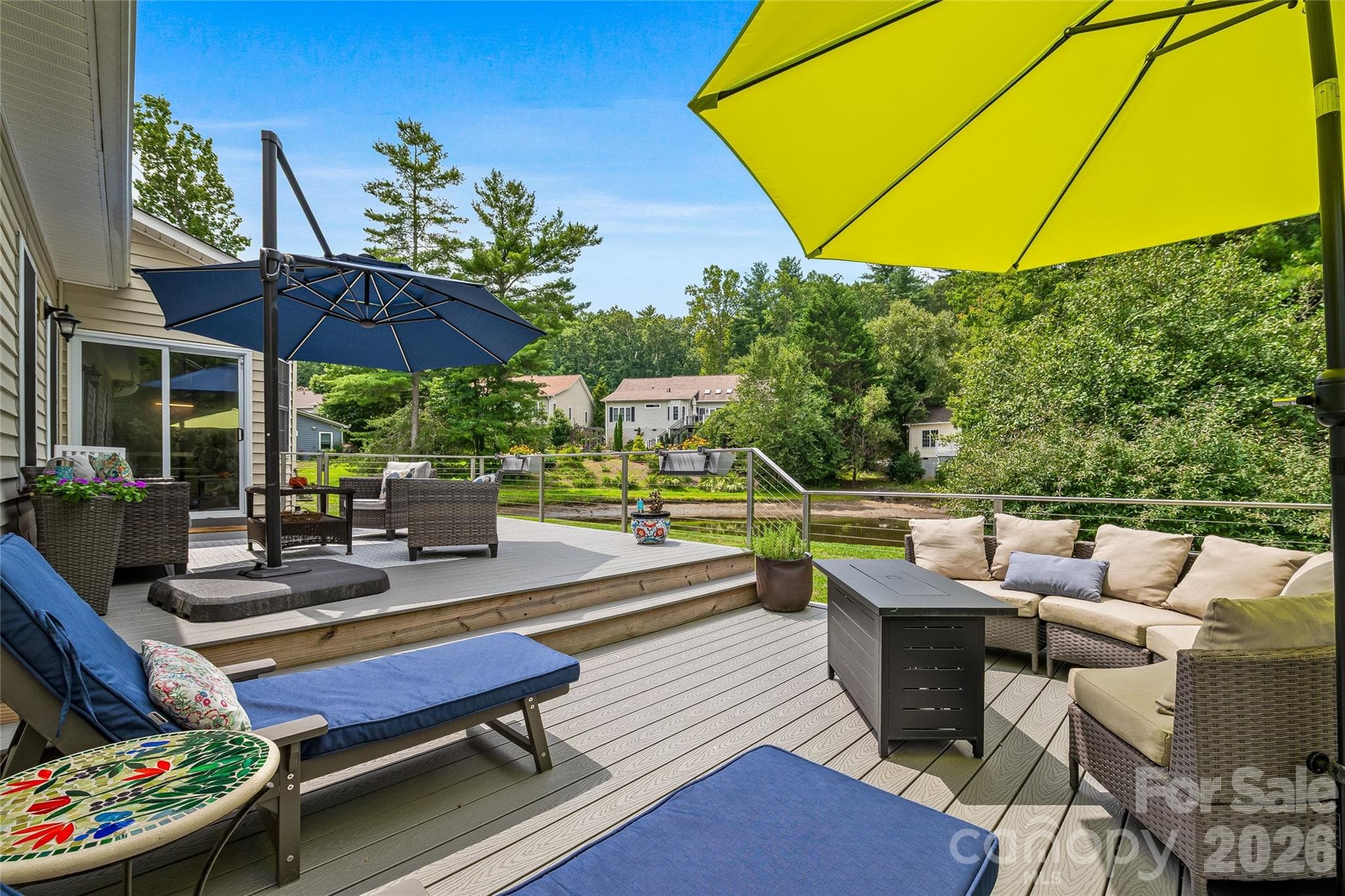 Large Spacious rear deck with soothing views and Fire-Pit - 79 Mill Pond Way, Hendersonville