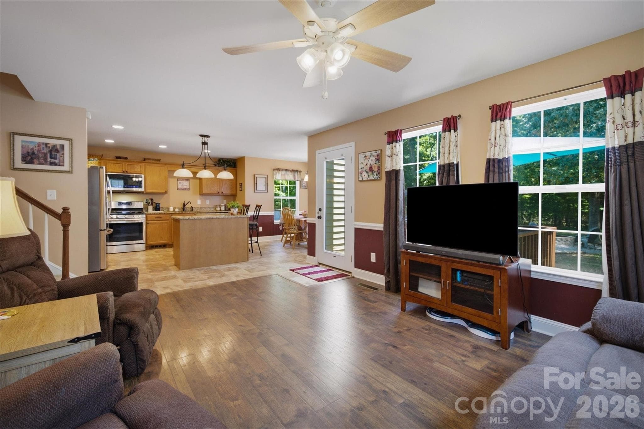 Open Living Room /withview of Kitchen - 802 White Oaks Circle, Monroe