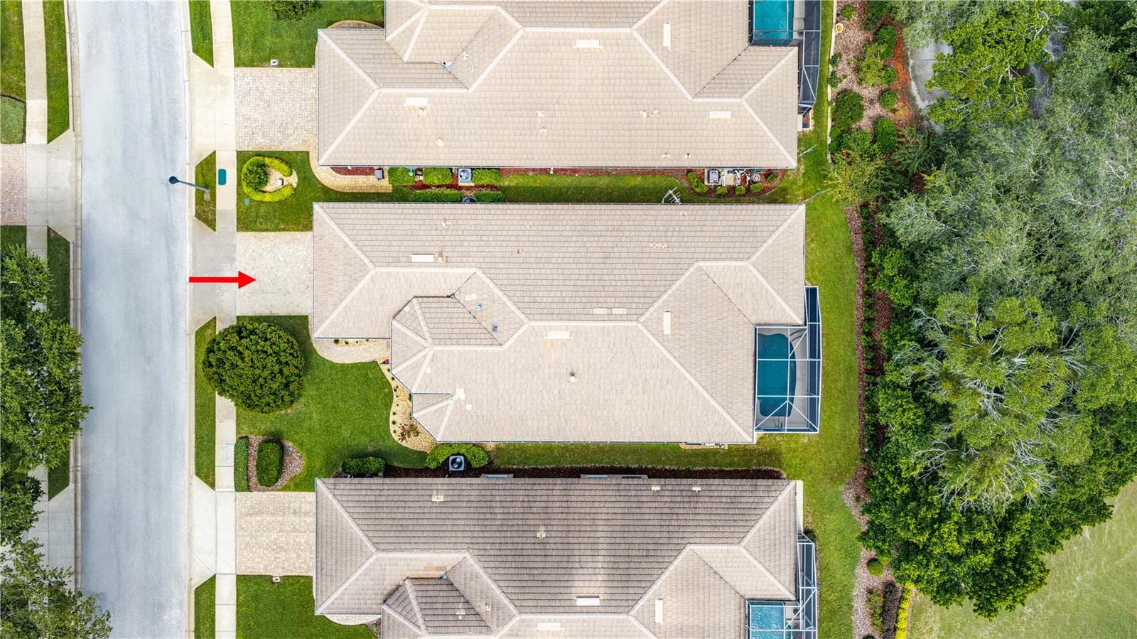 Overhead view including the pool area - 520 SOTHEBY WAY, DEBARY