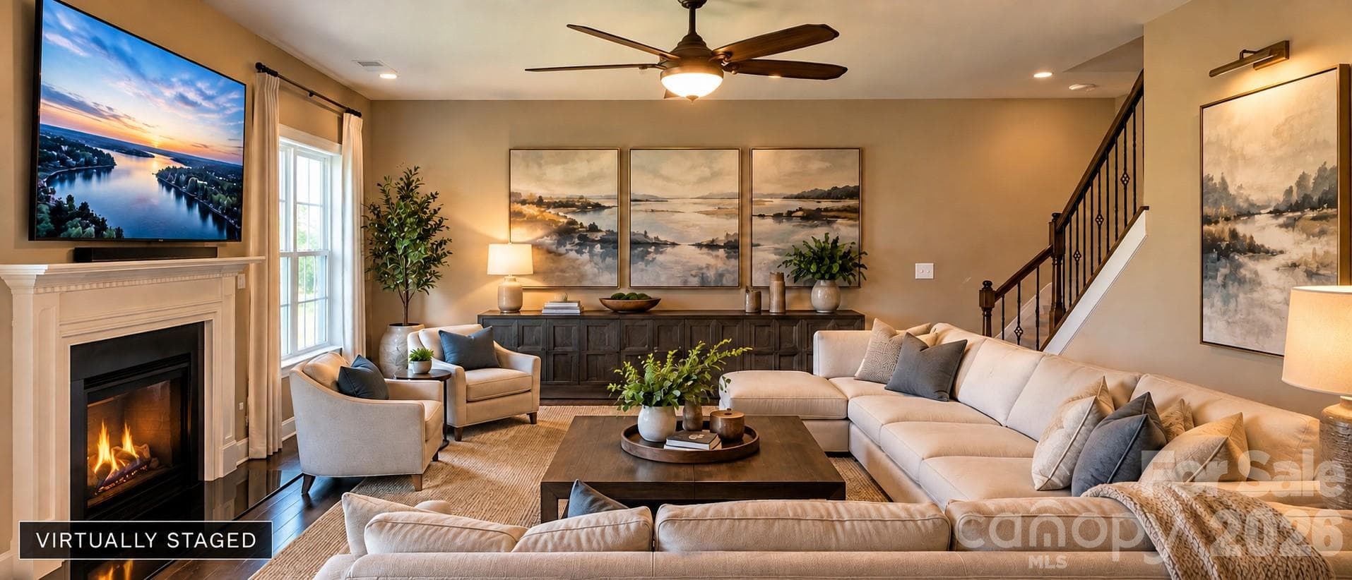 Staged Family Room - Fort Mill