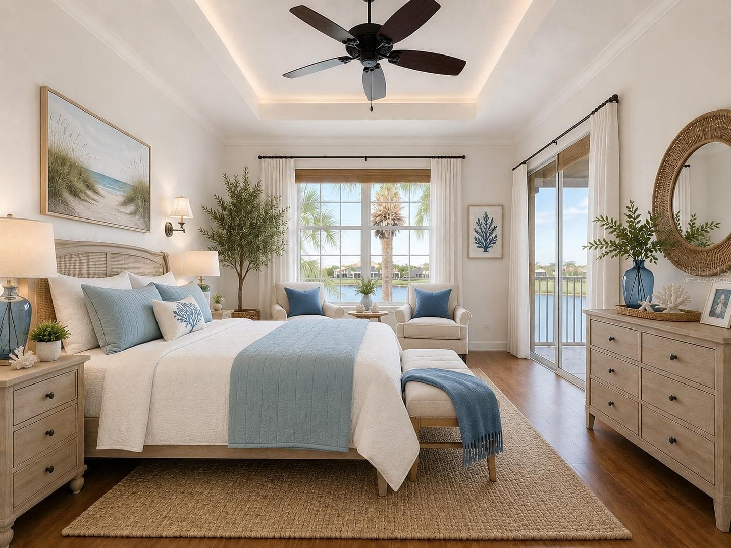 Primary Bedroom - virtually staged - 1338 EMERALD DUNES DR #35, SUN CITY CENTER