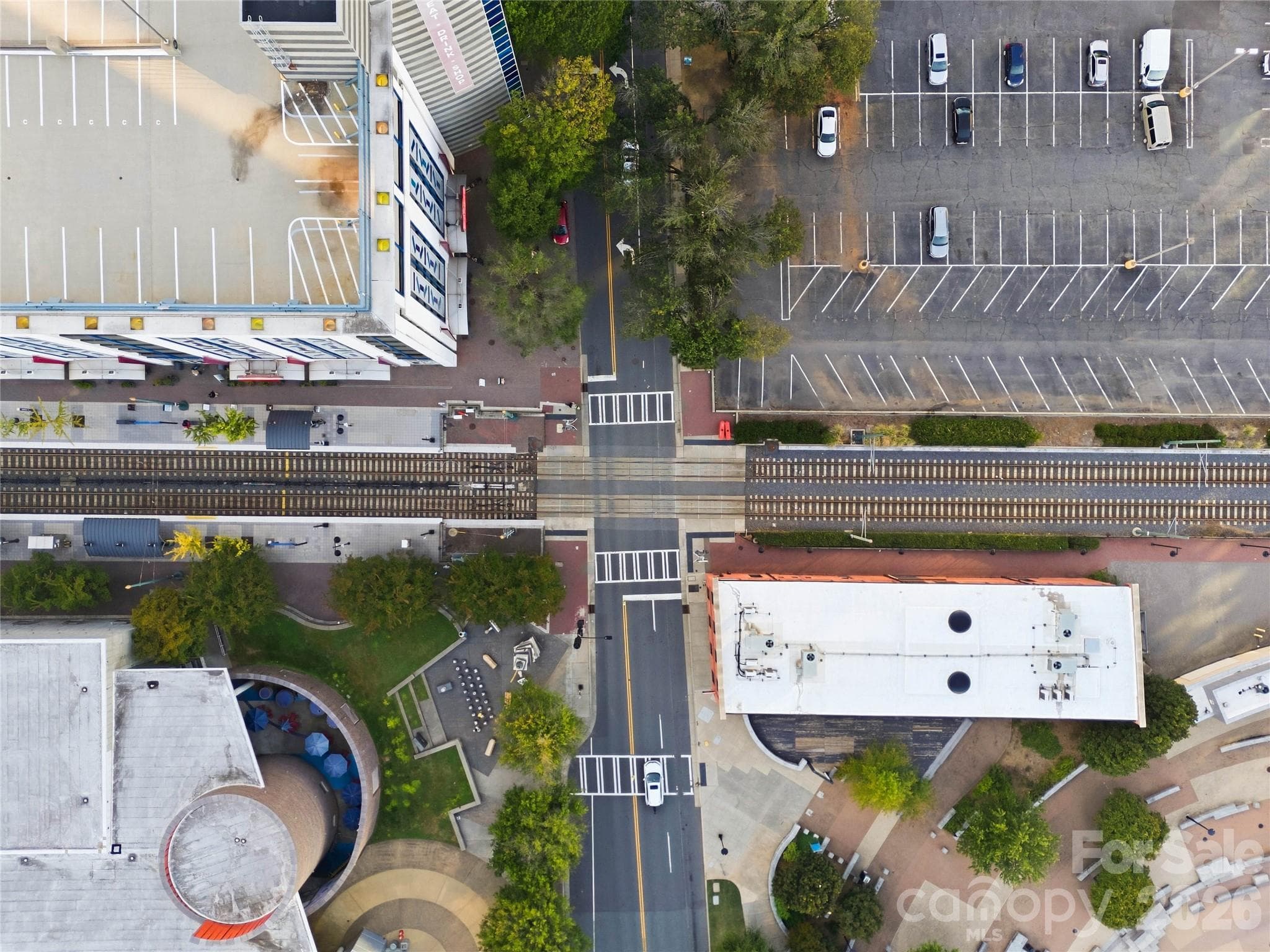 Light Rail Aerial shot. - 505 E 6th Street, Charlotte
