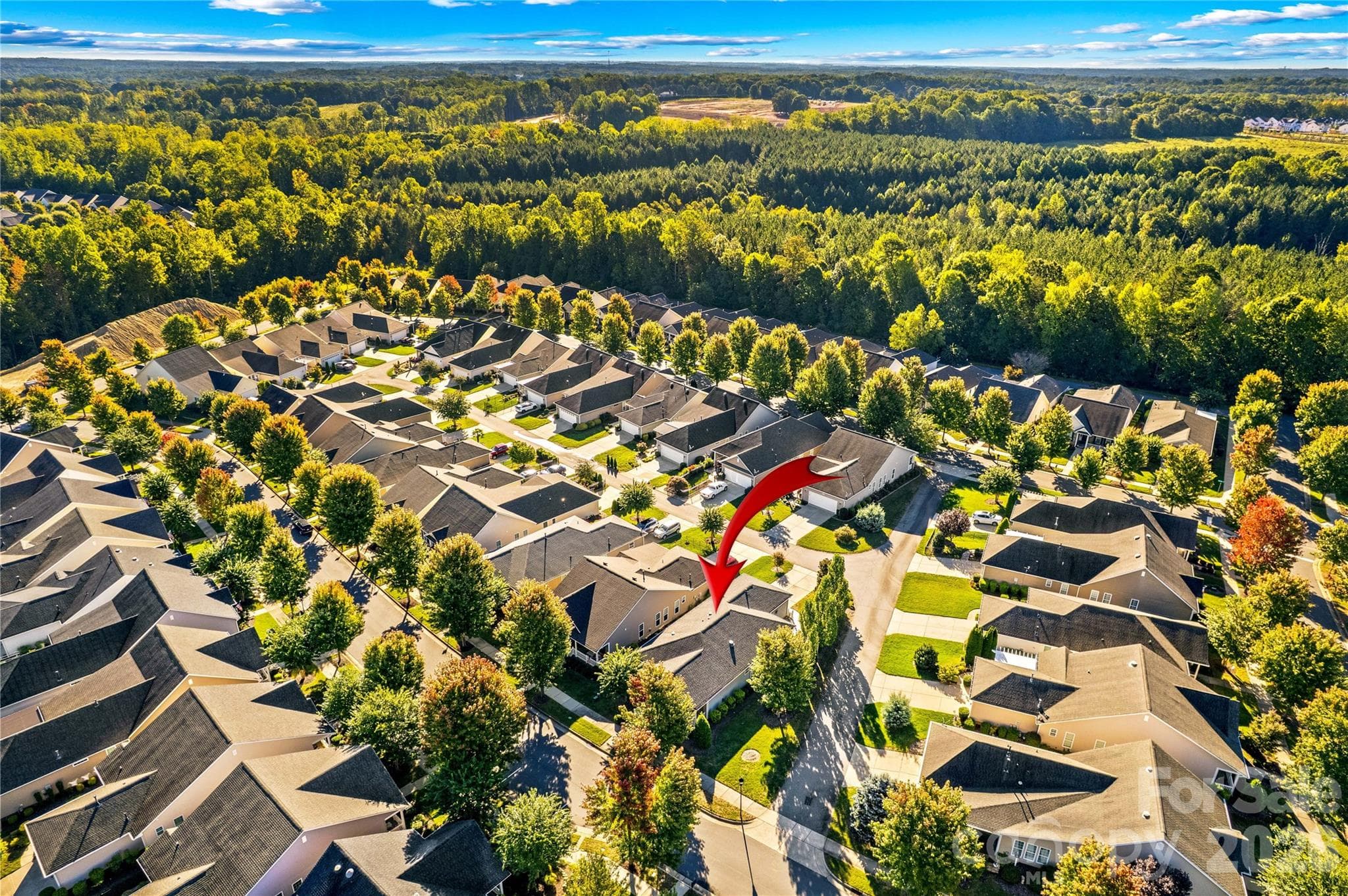 Home sits on a corner lot with extensive landscaping. - 18114 Ebenezer Drive, Cornelius