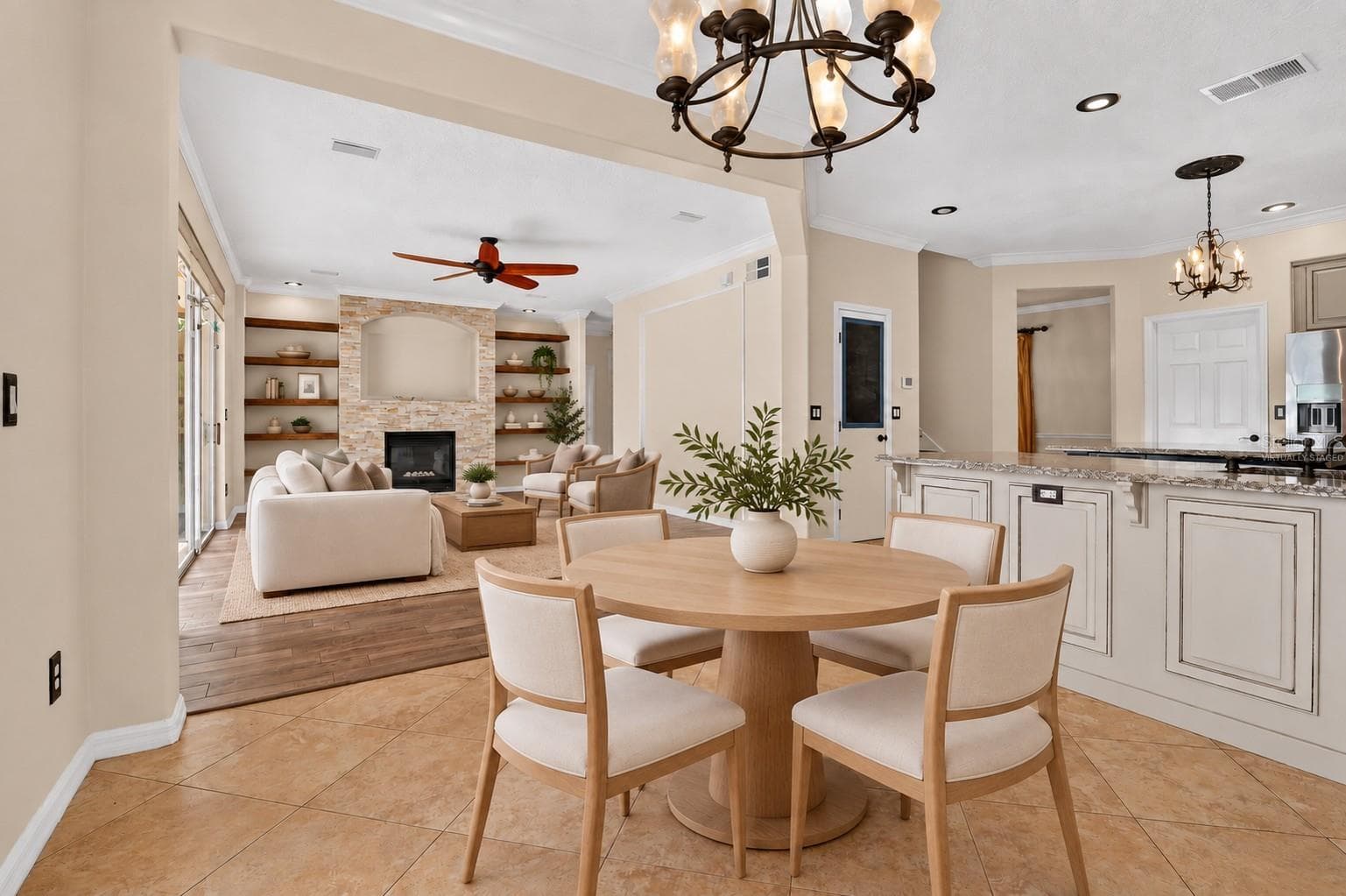 Virtually staged: Open living and dining area. - 2109 WEMBLEY PL, OVIEDO