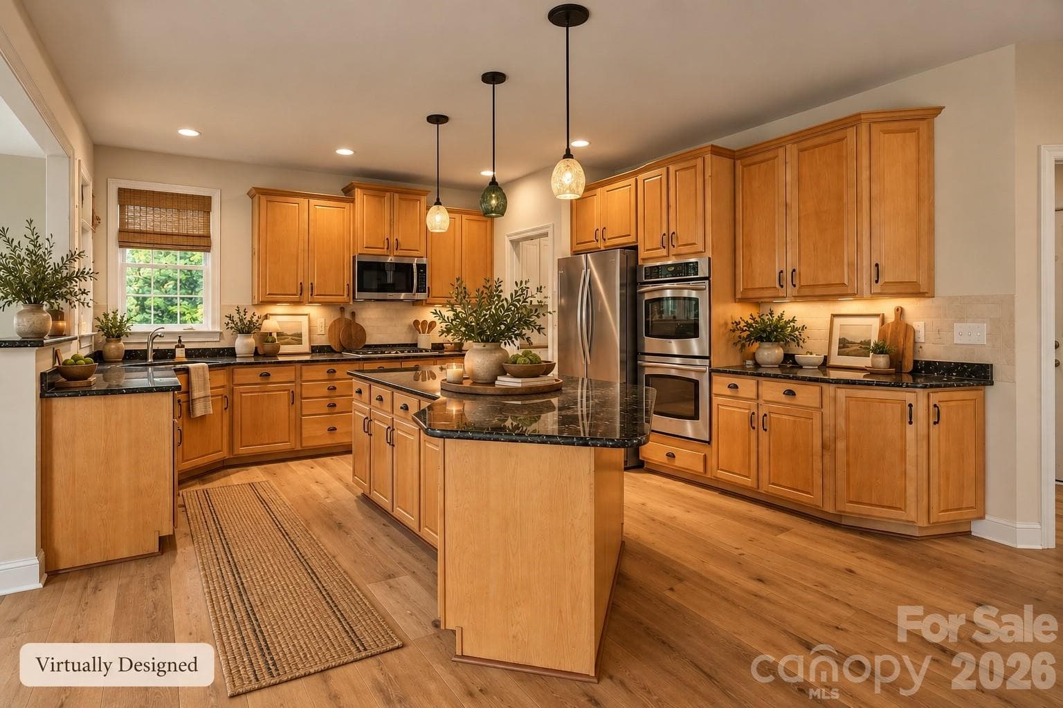 Virtually Staged Kitchen without painting cabinets. - 6213 Savannah Grace Lane, Huntersville