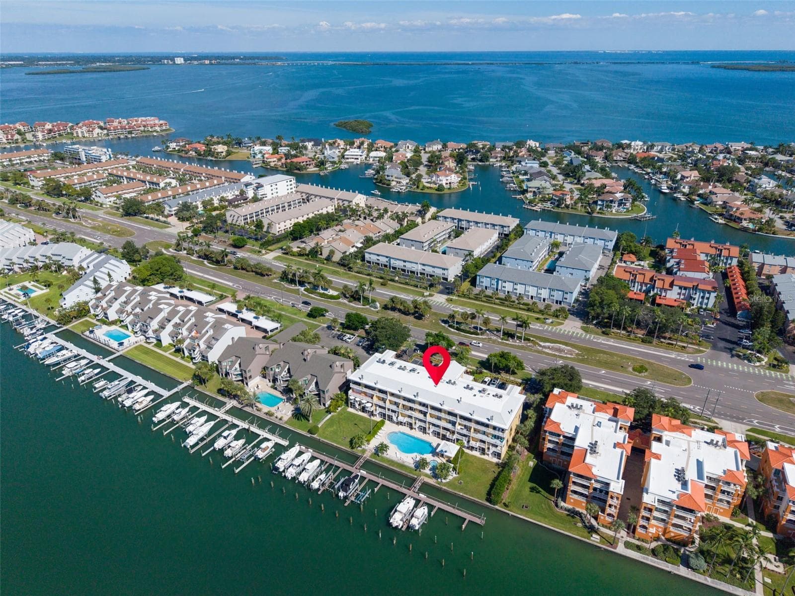 Aerial view - 544 PINELLAS BAYWAY S #F8, TIERRA VERDE