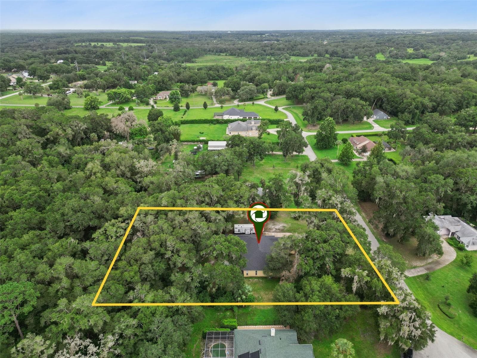 Wide pinned aerial view shows the property in relation to the surrounding Sorrento landscape. - 30440 JUBILEE WAY, SORRENTO