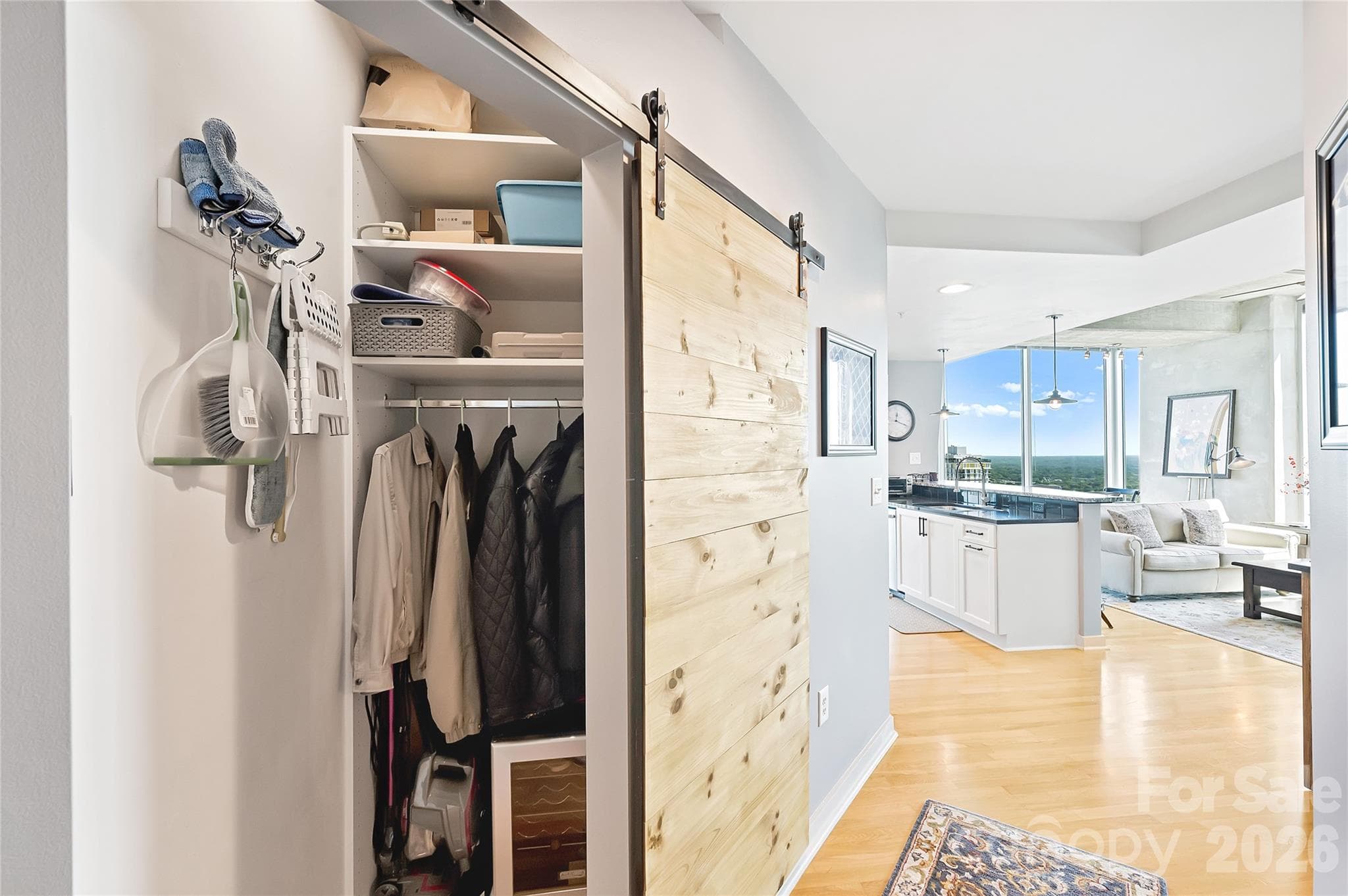 Former desk area converted to valuable hallway storage - 210 N Church Street, Charlotte