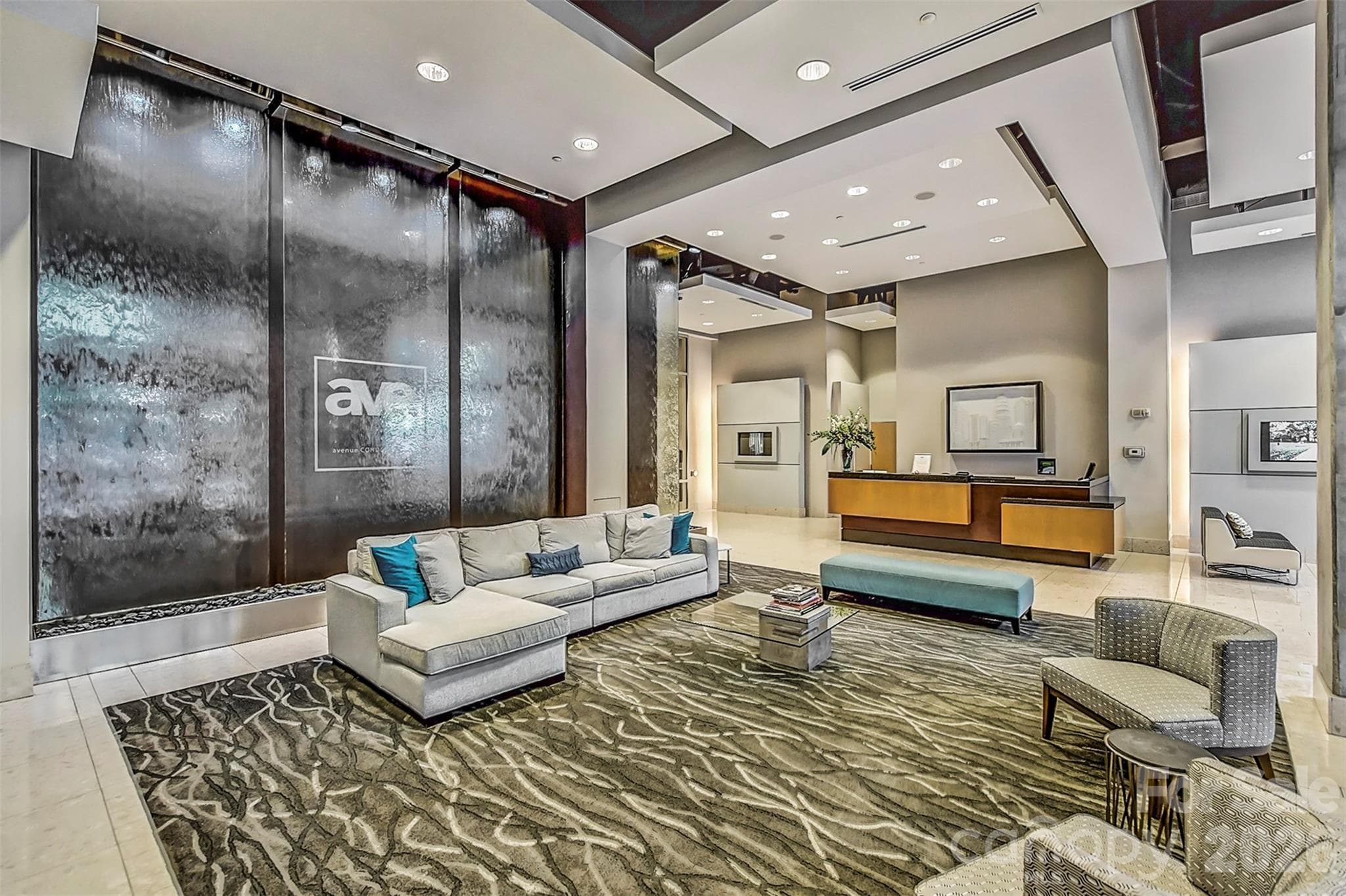 Contemporary Avenue lobby and resident entrance - 210 N Church Street, Charlotte