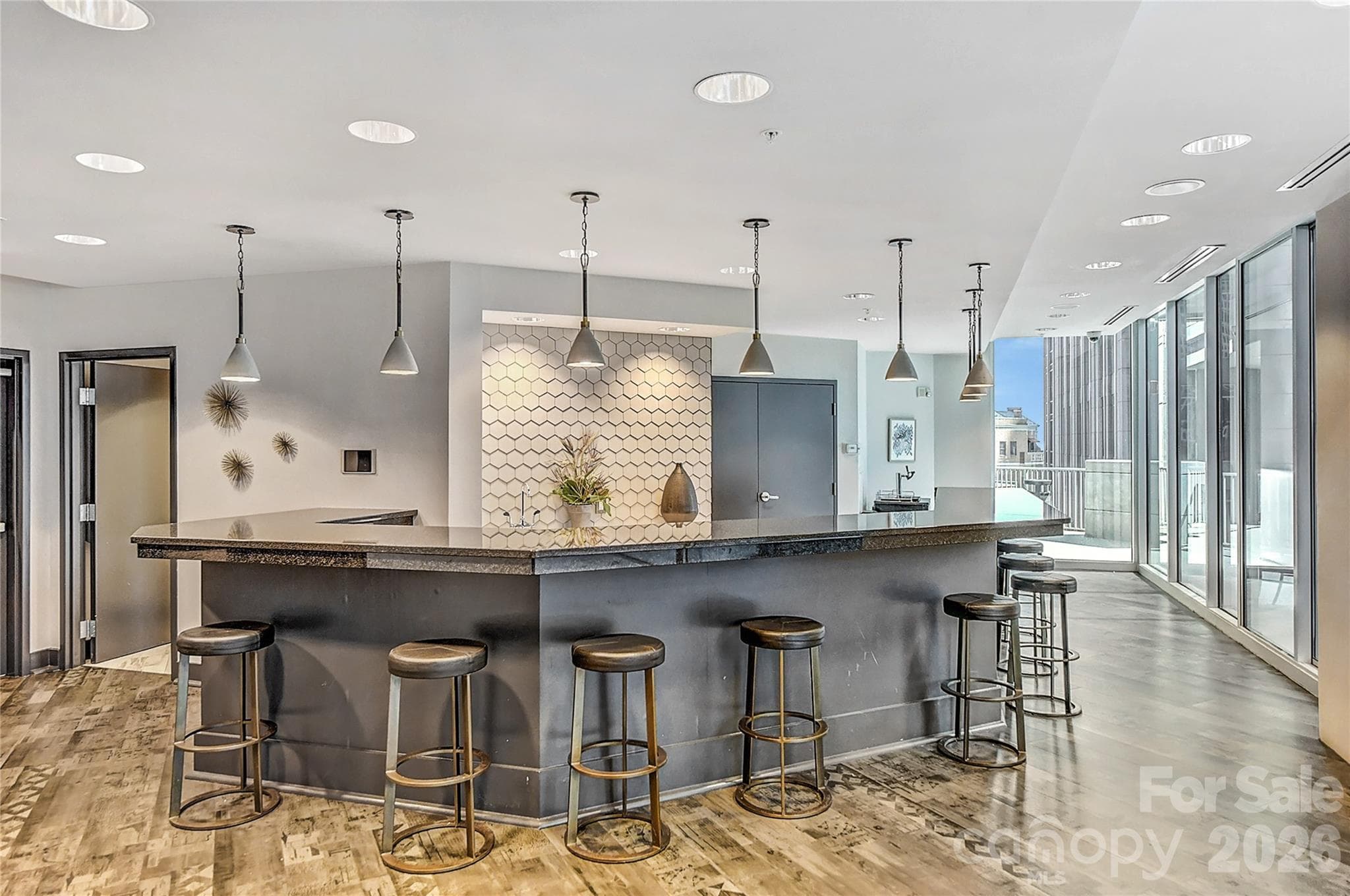 Resident entertaining space and kitchen - 210 N Church Street, Charlotte