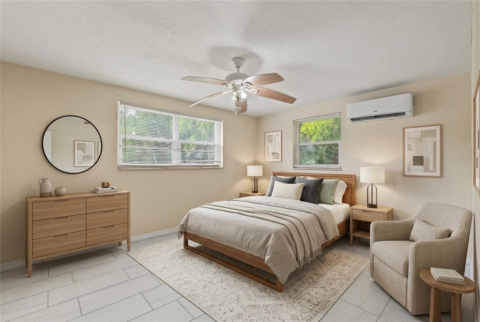 Second Bedroom - Unit 1- 5117 Mallett Drive (This photo has been virtually staged) - 5117 MALLETT DR, PORT RICHEY