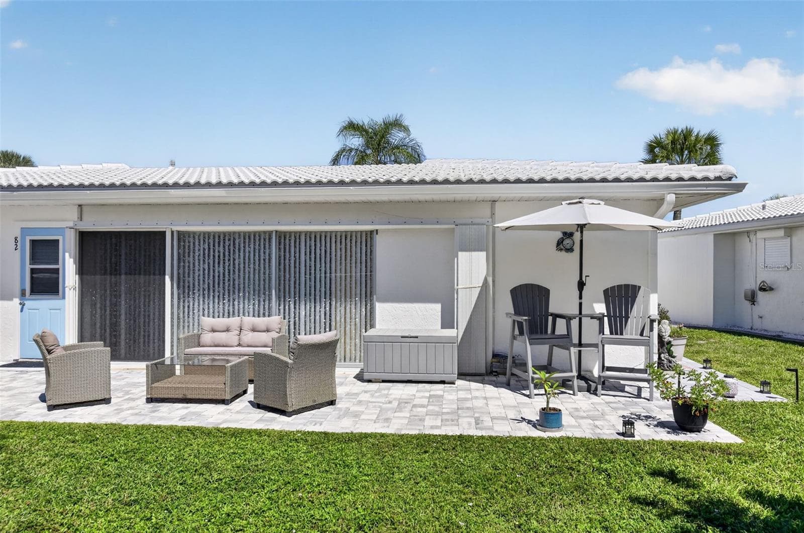 Outdoor patio with pavers installed 2025 - 82 CIRCLEWOOD DR #A3-4, VENICE